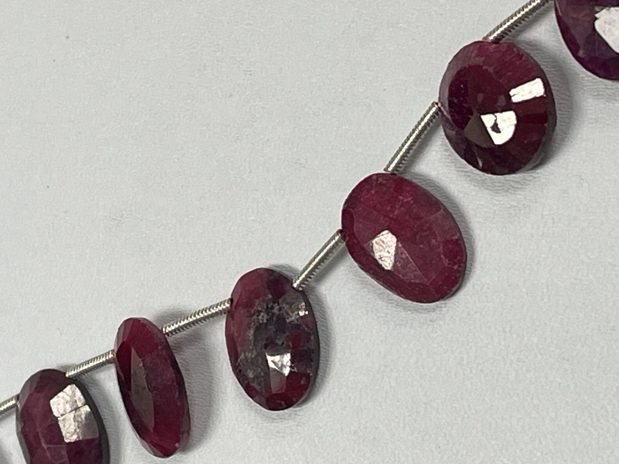 Dyed Ruby Oval Step Cut Faceted