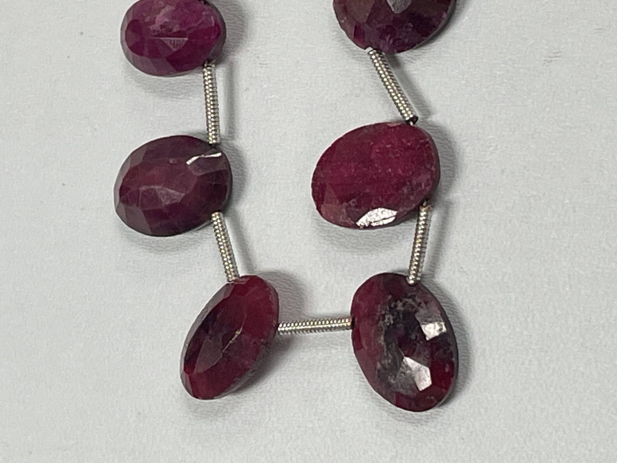 Dyed Ruby Oval Step Cut Faceted