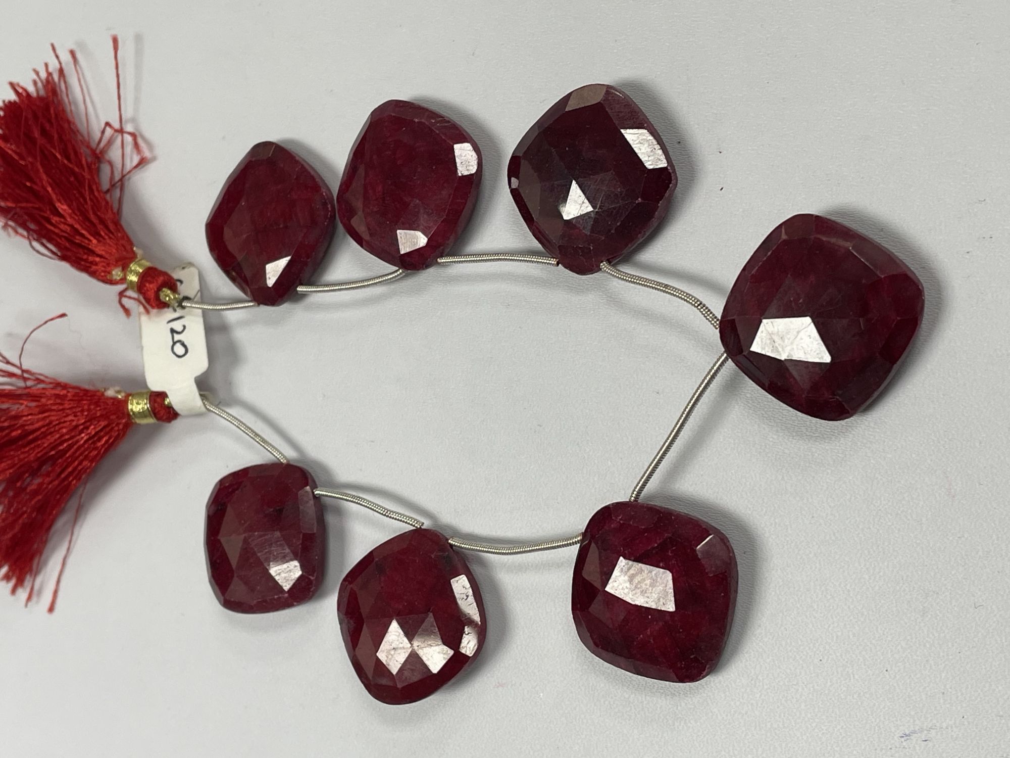 Dyed Ruby Cushion Faceted