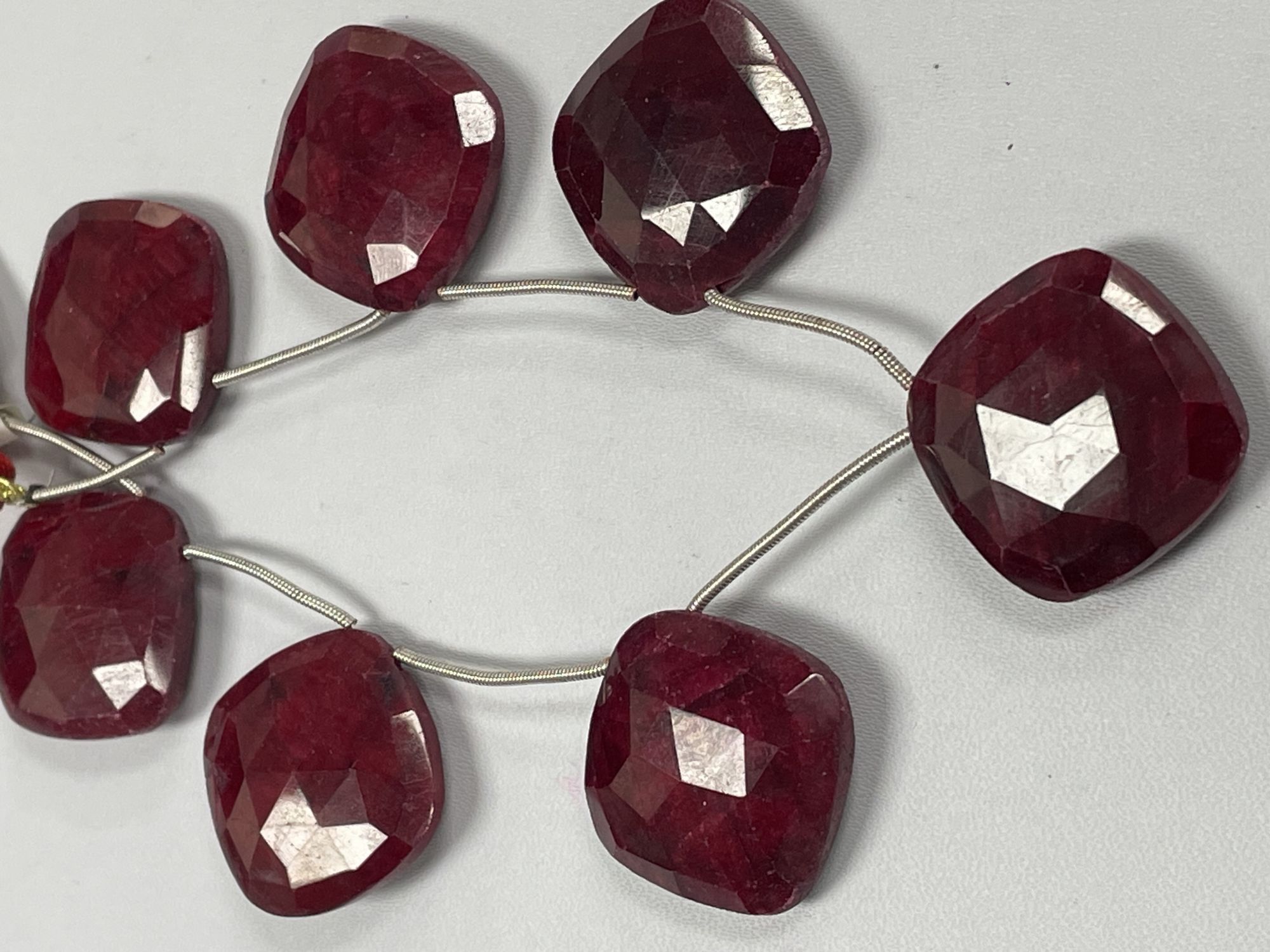 Dyed Ruby Cushion Faceted