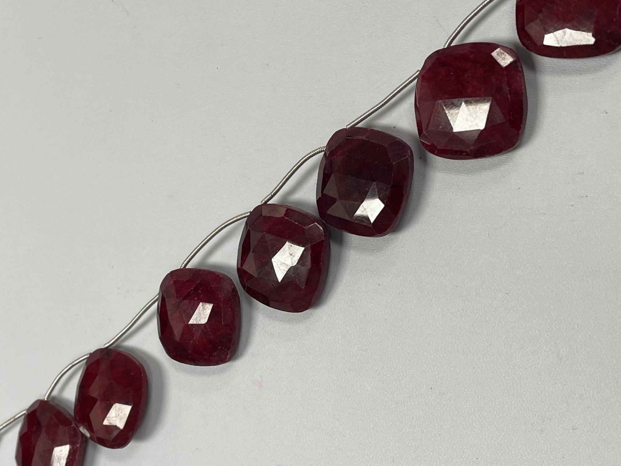 Dyed Ruby Cushion Faceted