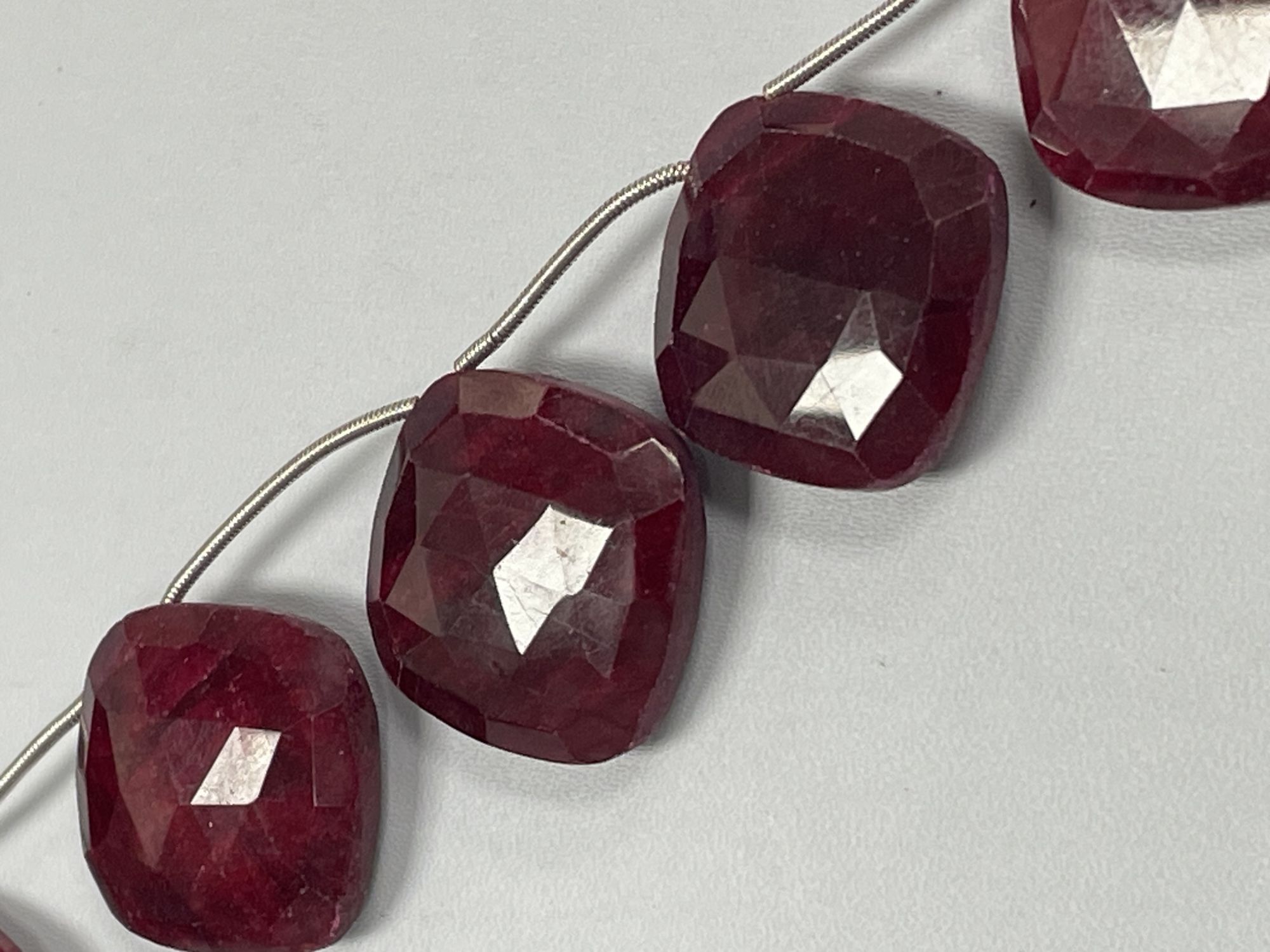 Dyed Ruby Cushion Faceted