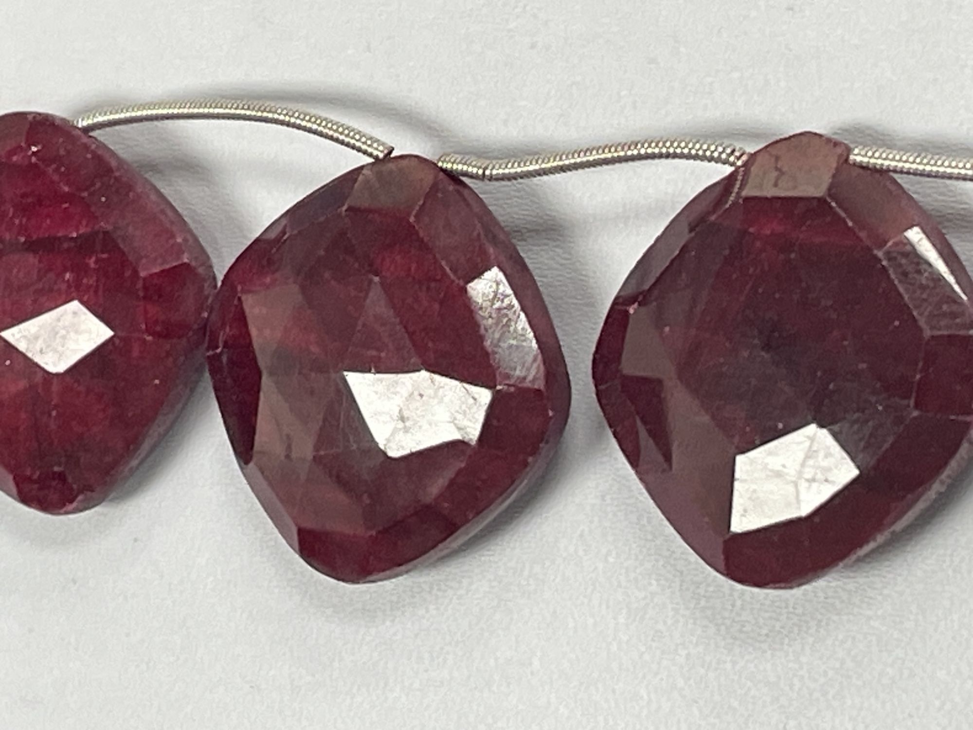 Dyed Ruby Cushion Faceted