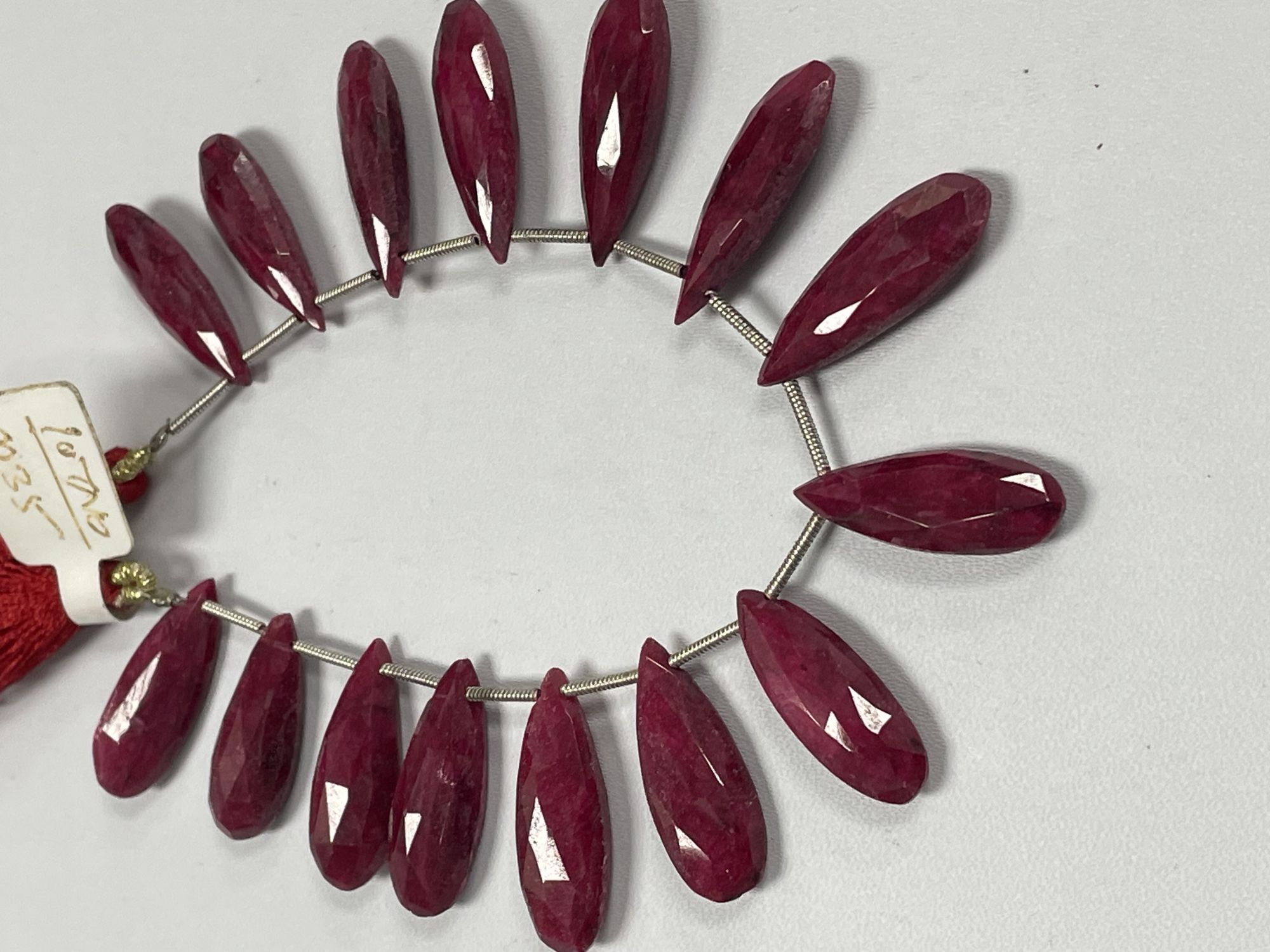 Dyed Ruby Long Pear Faceted