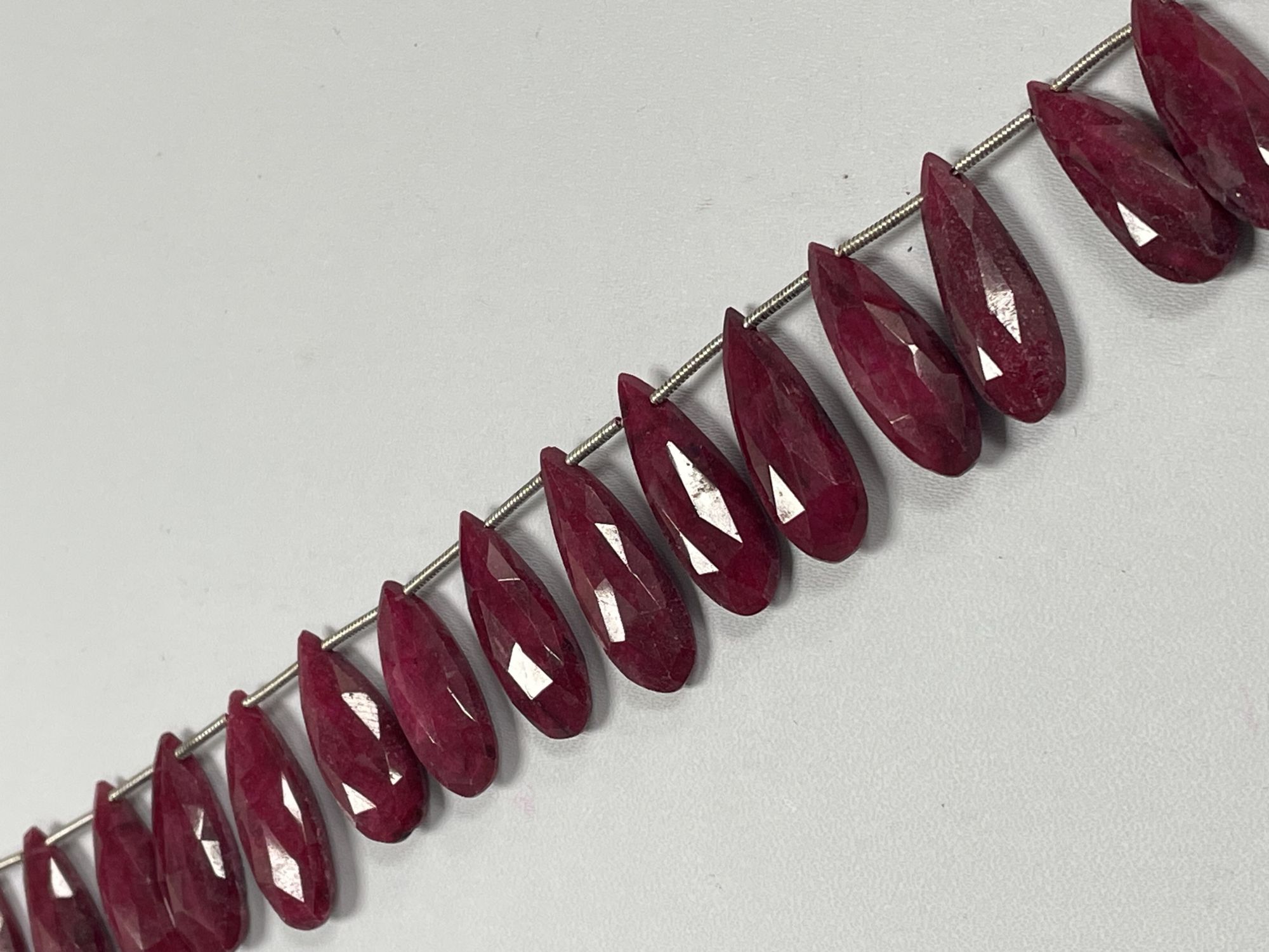 Dyed Ruby Long Pear Faceted