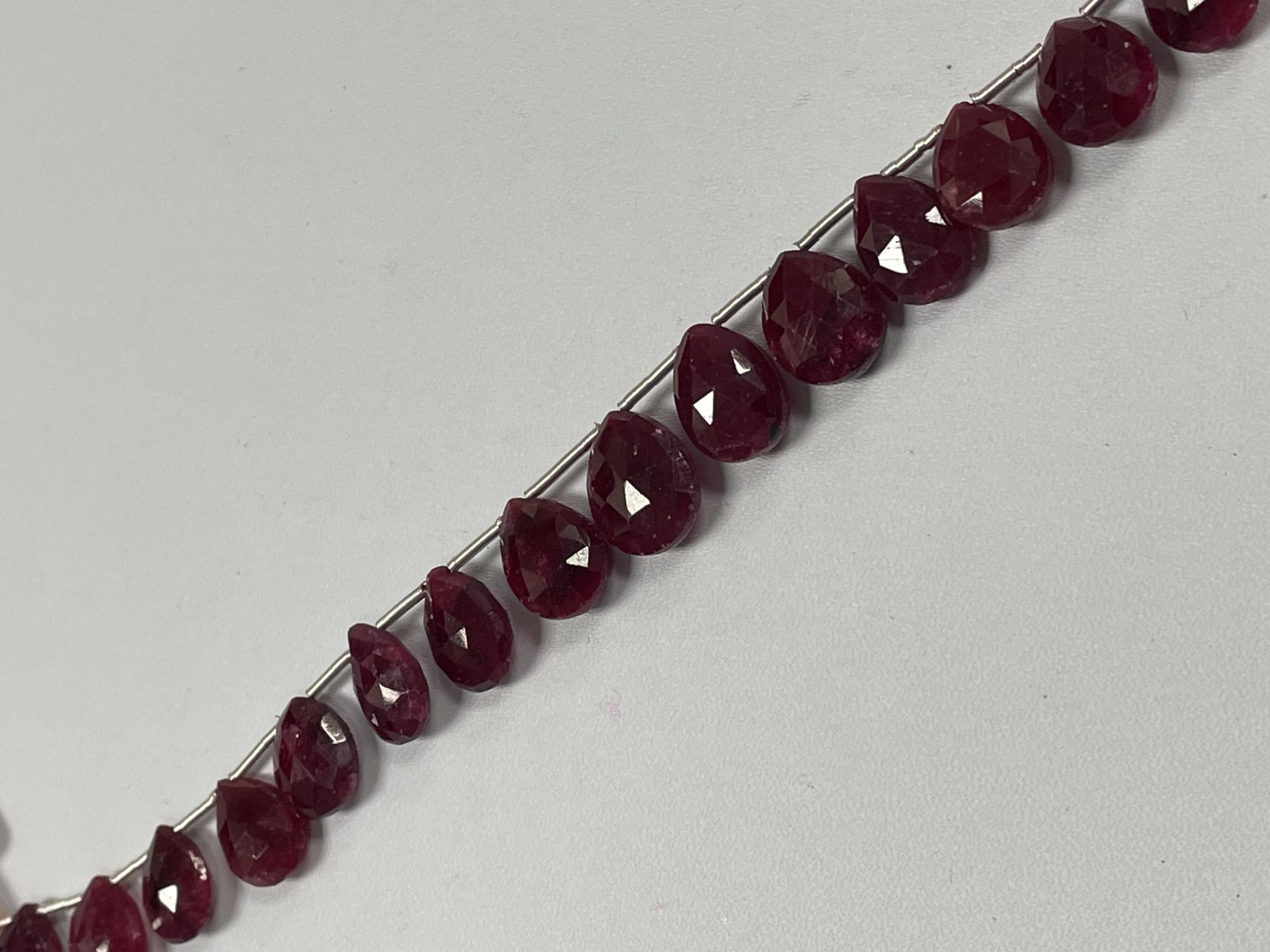 Dyed Ruby Pear Faceted