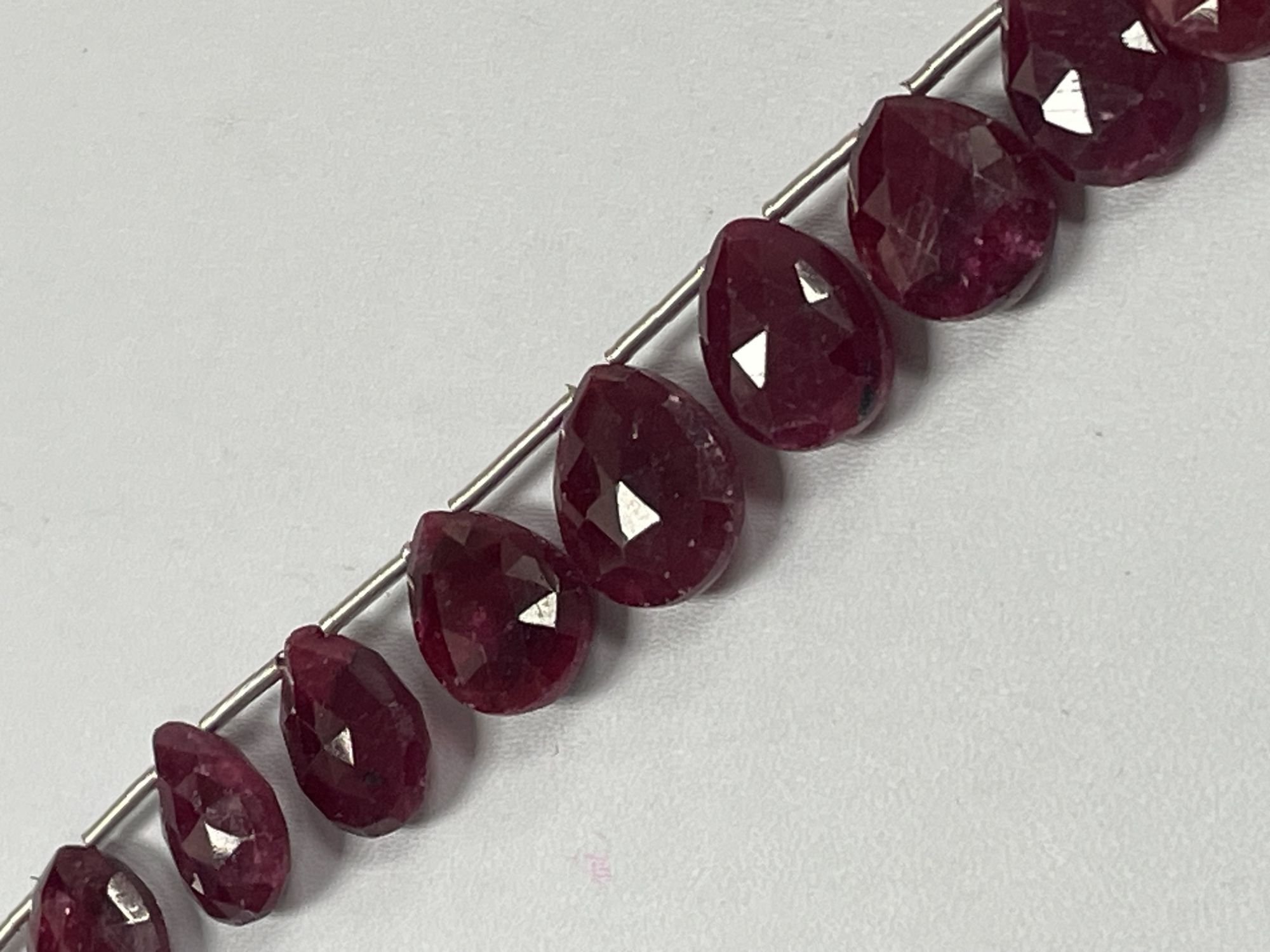 Dyed Ruby Pear Faceted