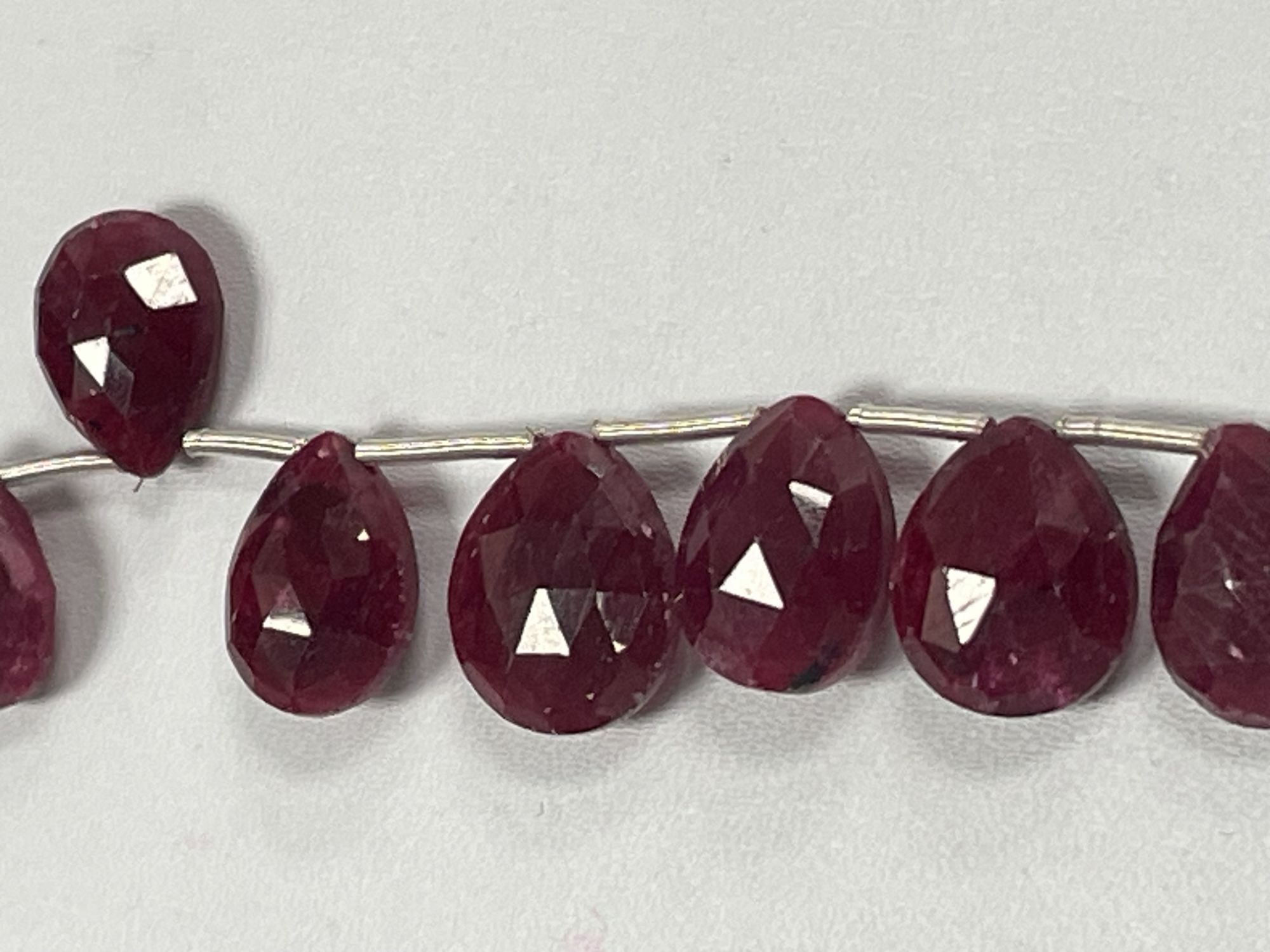 Dyed Ruby Pear Faceted