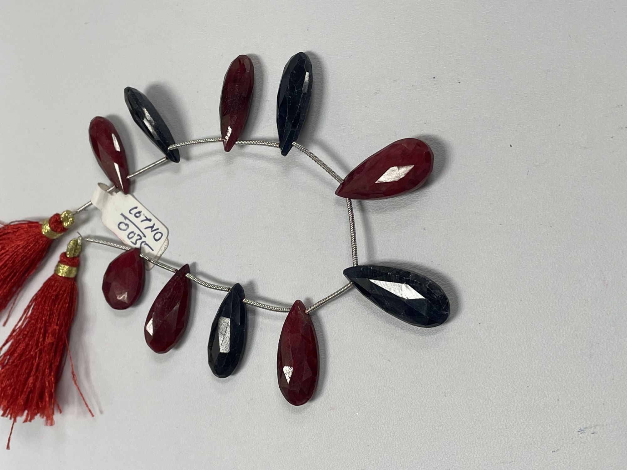 Dyed Ruby Sapphire Long Pear Faceted