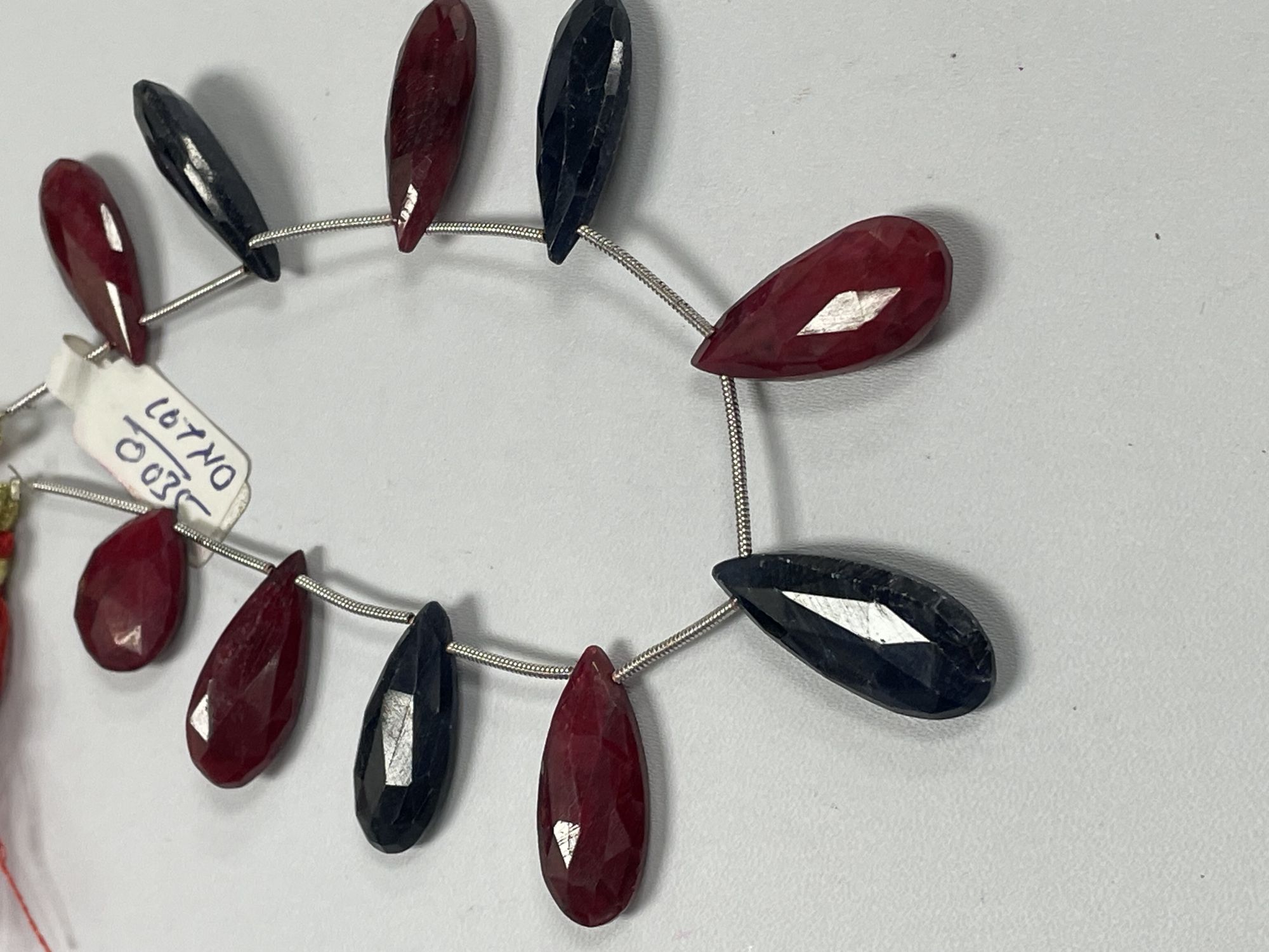 Dyed Ruby Sapphire Long Pear Faceted