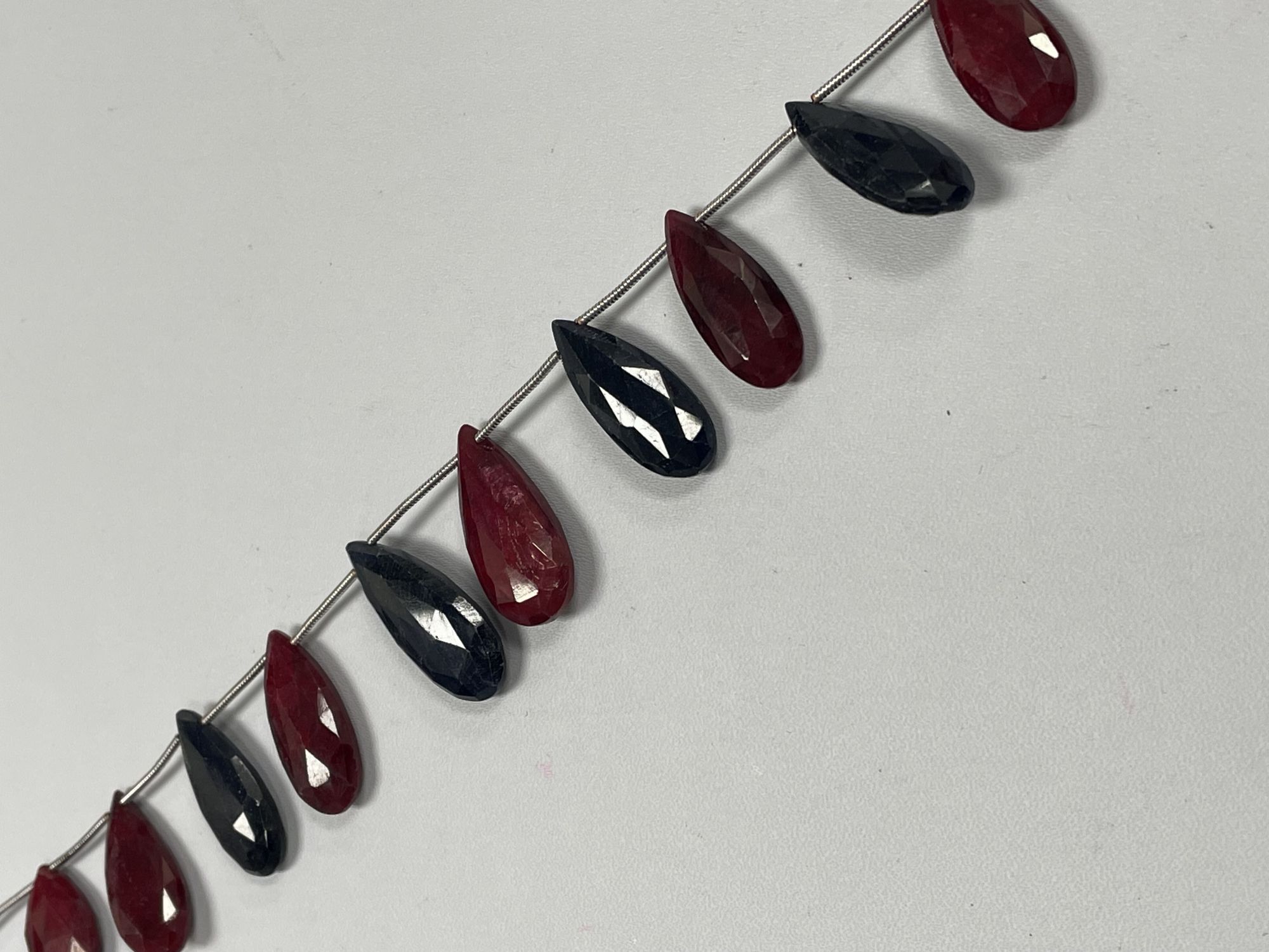 Dyed Ruby Sapphire Long Pear Faceted