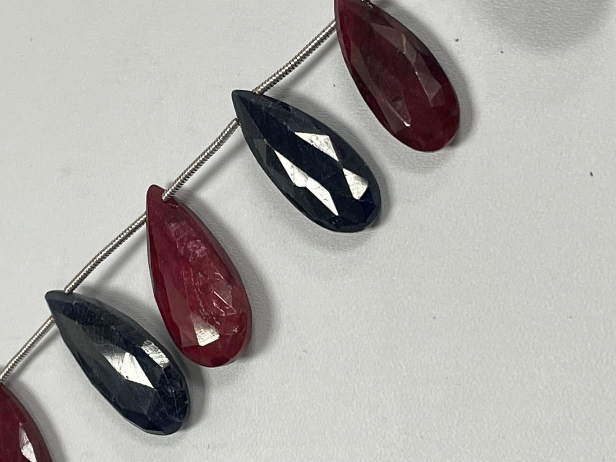 Dyed Ruby Sapphire Long Pear Faceted