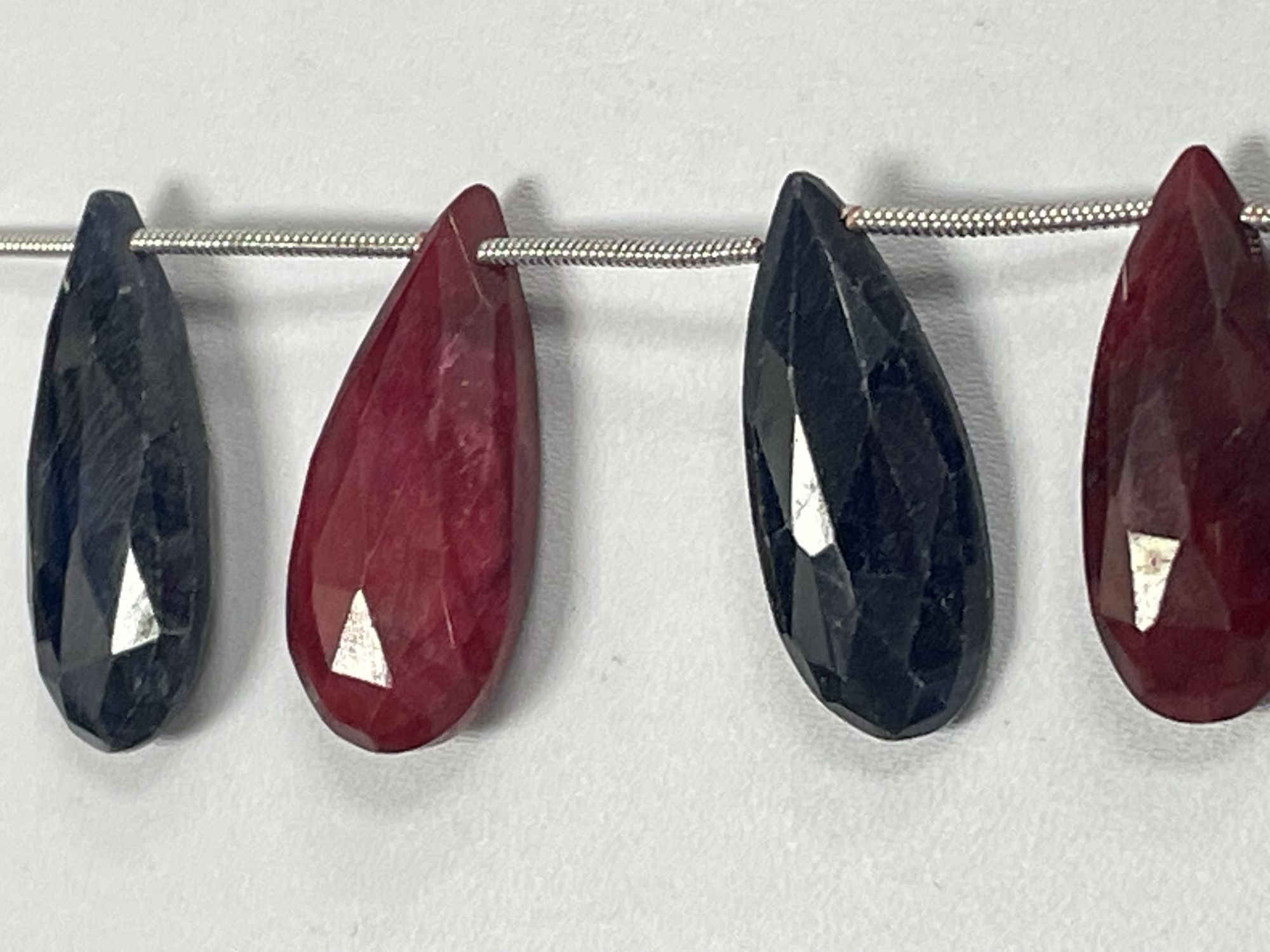 Dyed Ruby Sapphire Long Pear Faceted