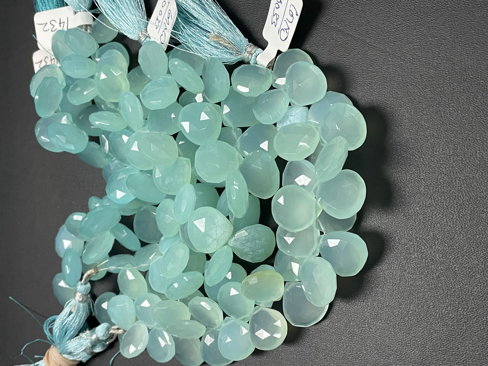 Aqua Chalcedony Heart Faceted