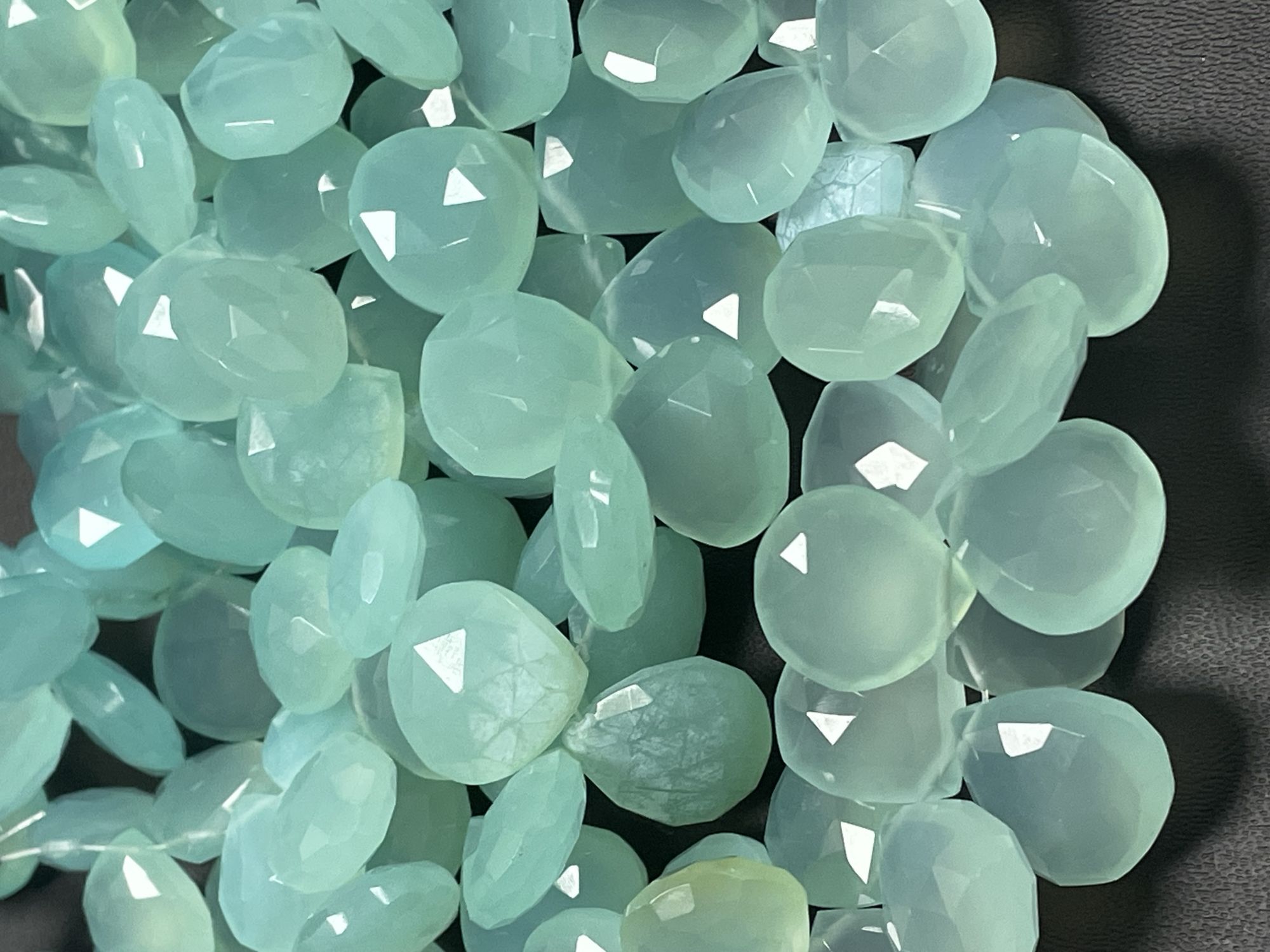 Aqua Chalcedony Heart Faceted