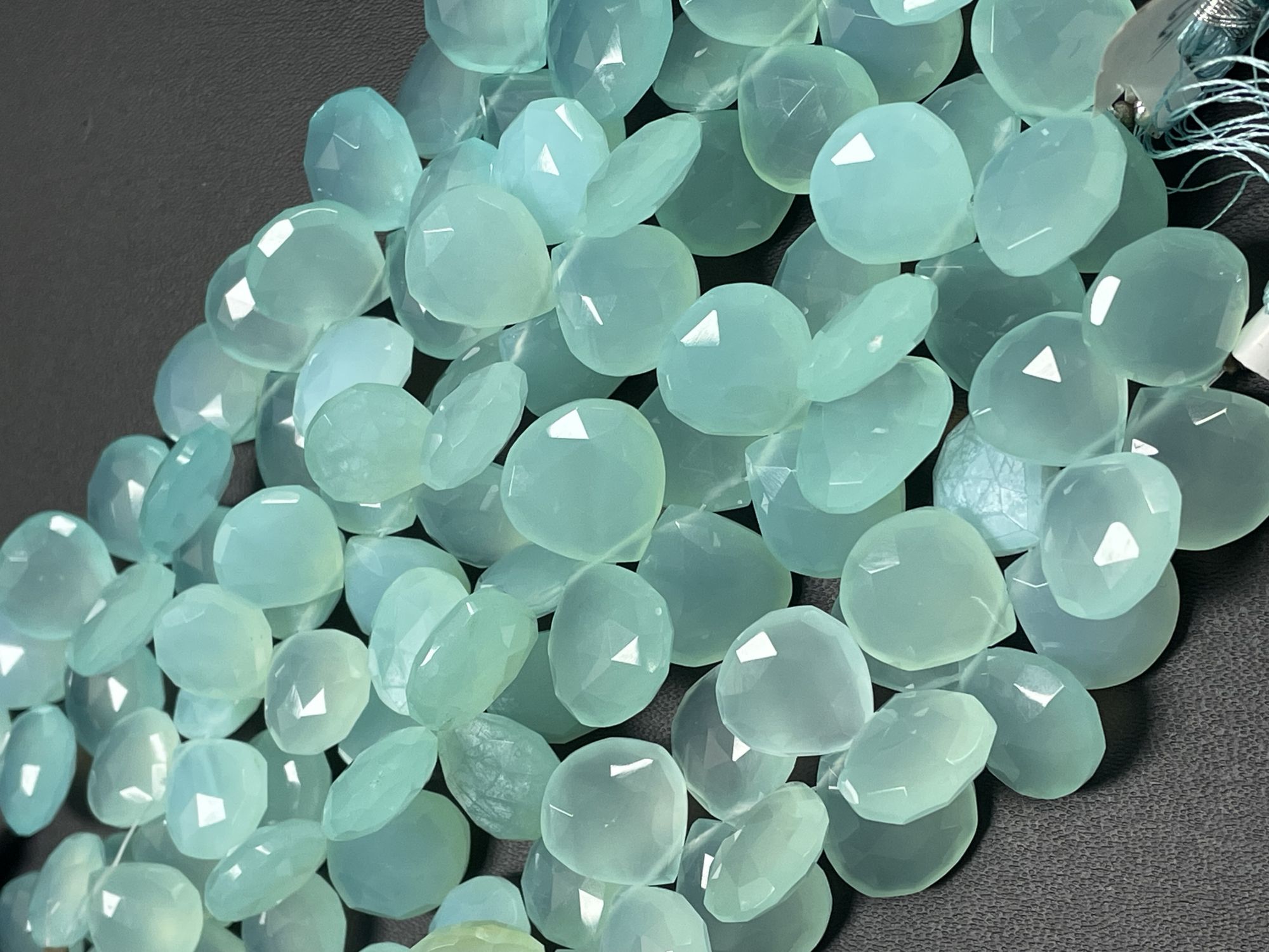 Aqua Chalcedony Heart Faceted