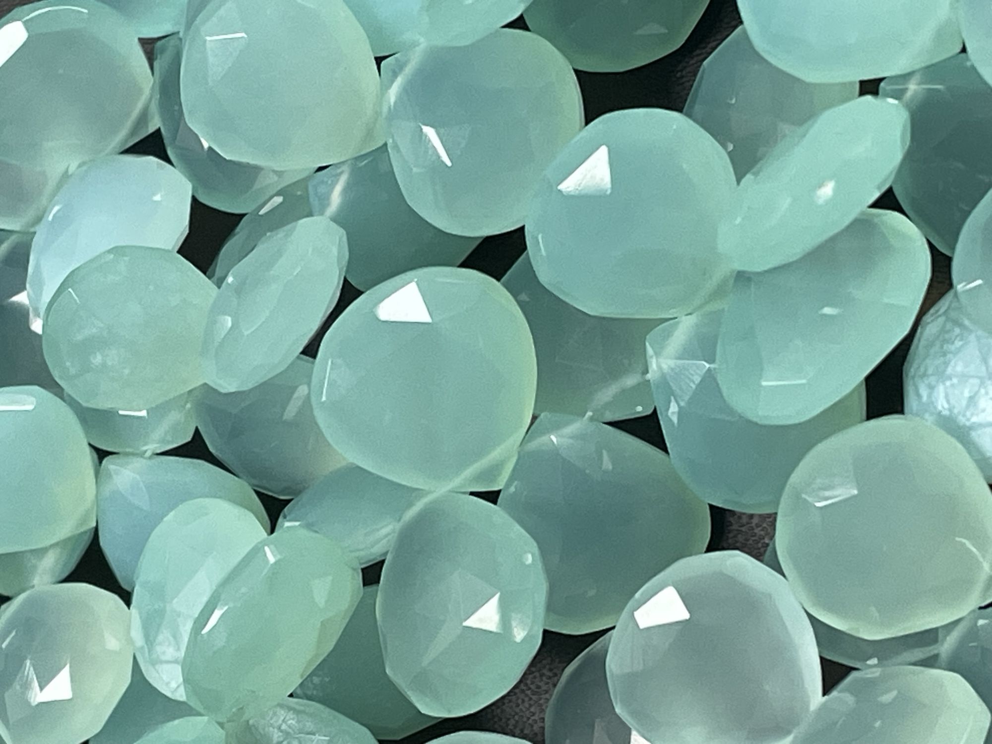 Aqua Chalcedony Heart Faceted
