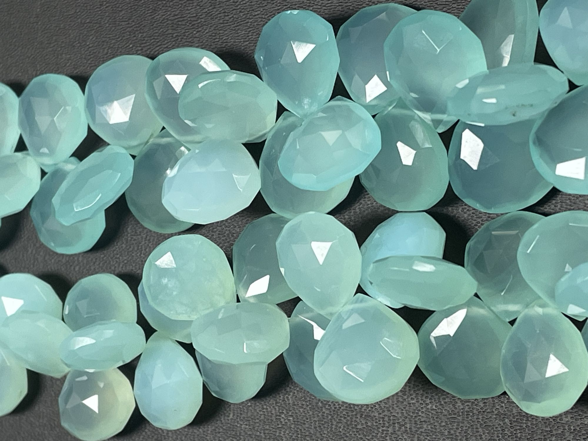Aqua Chalcedony Heart Faceted