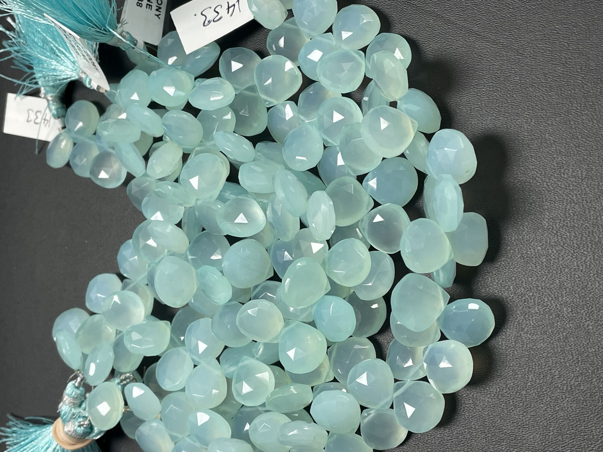 Aqua Chalcedony Heart Faceted