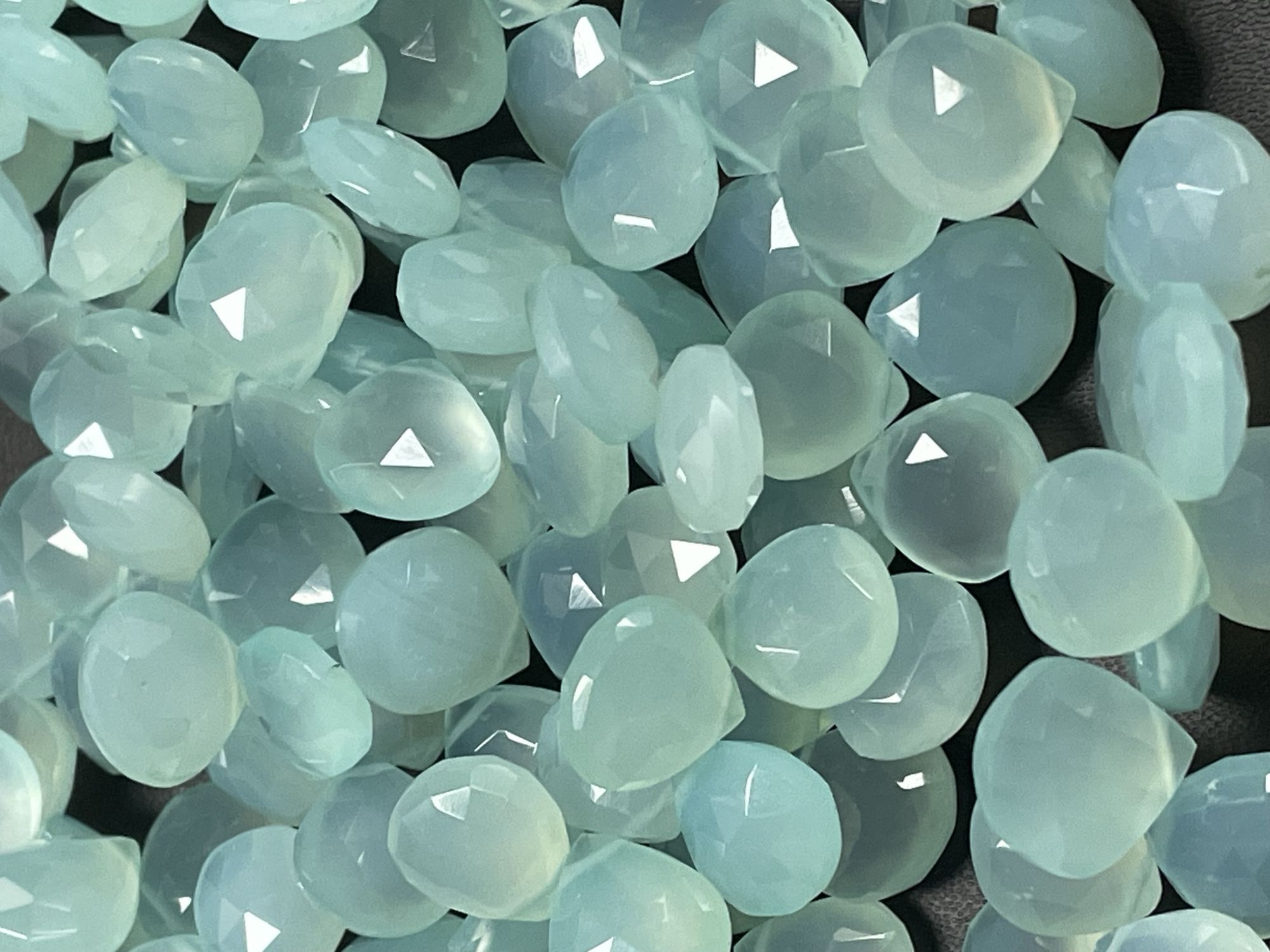Aqua Chalcedony Heart Faceted