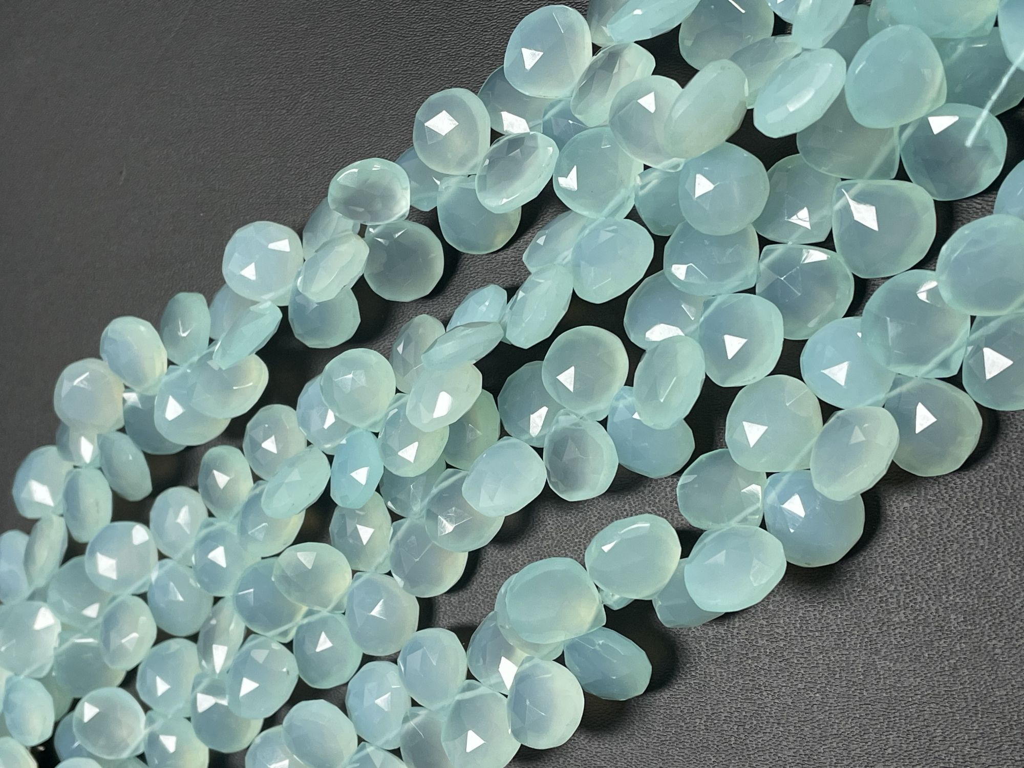 Aqua Chalcedony Heart Faceted