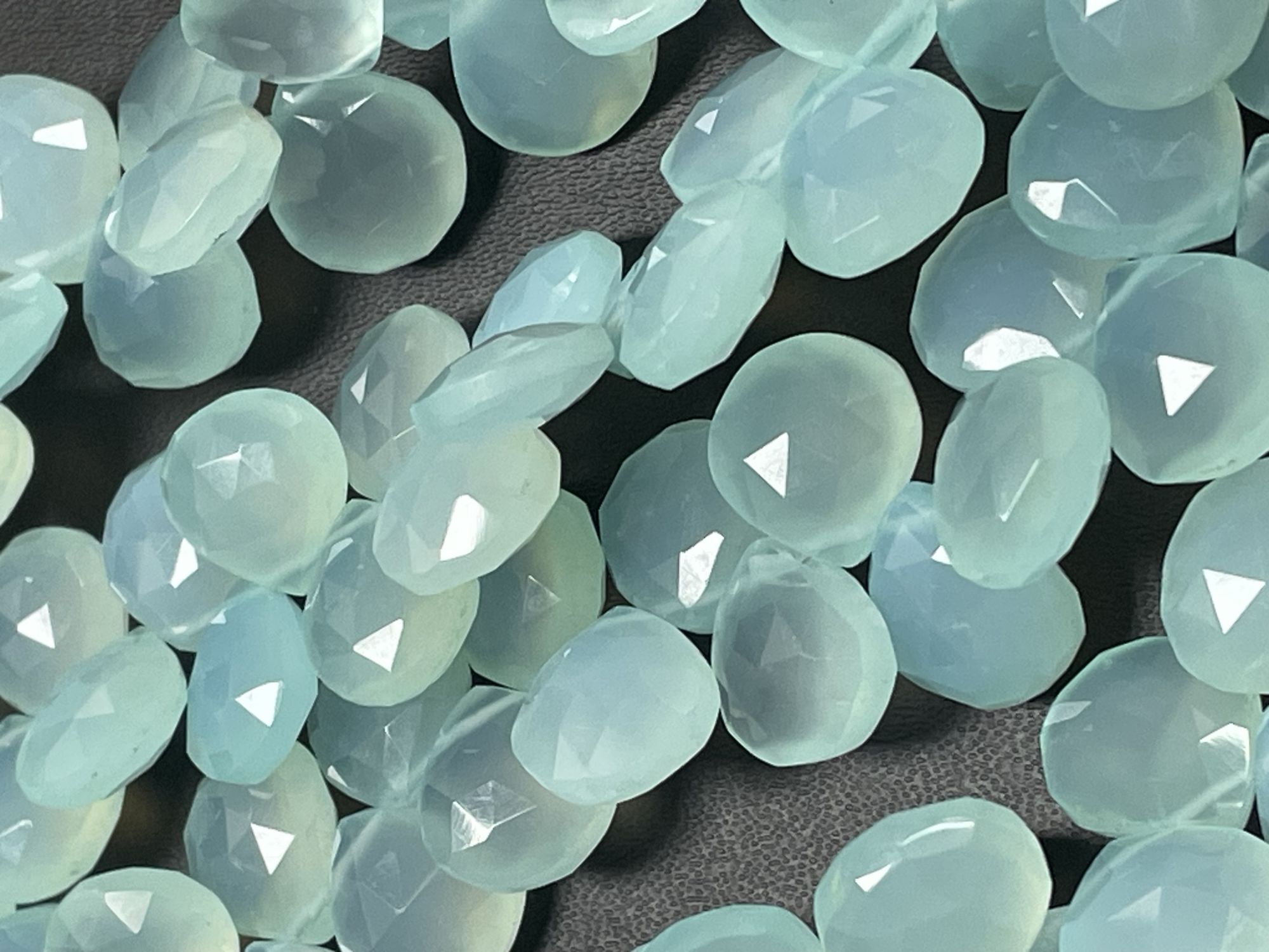 Aqua Chalcedony Heart Faceted