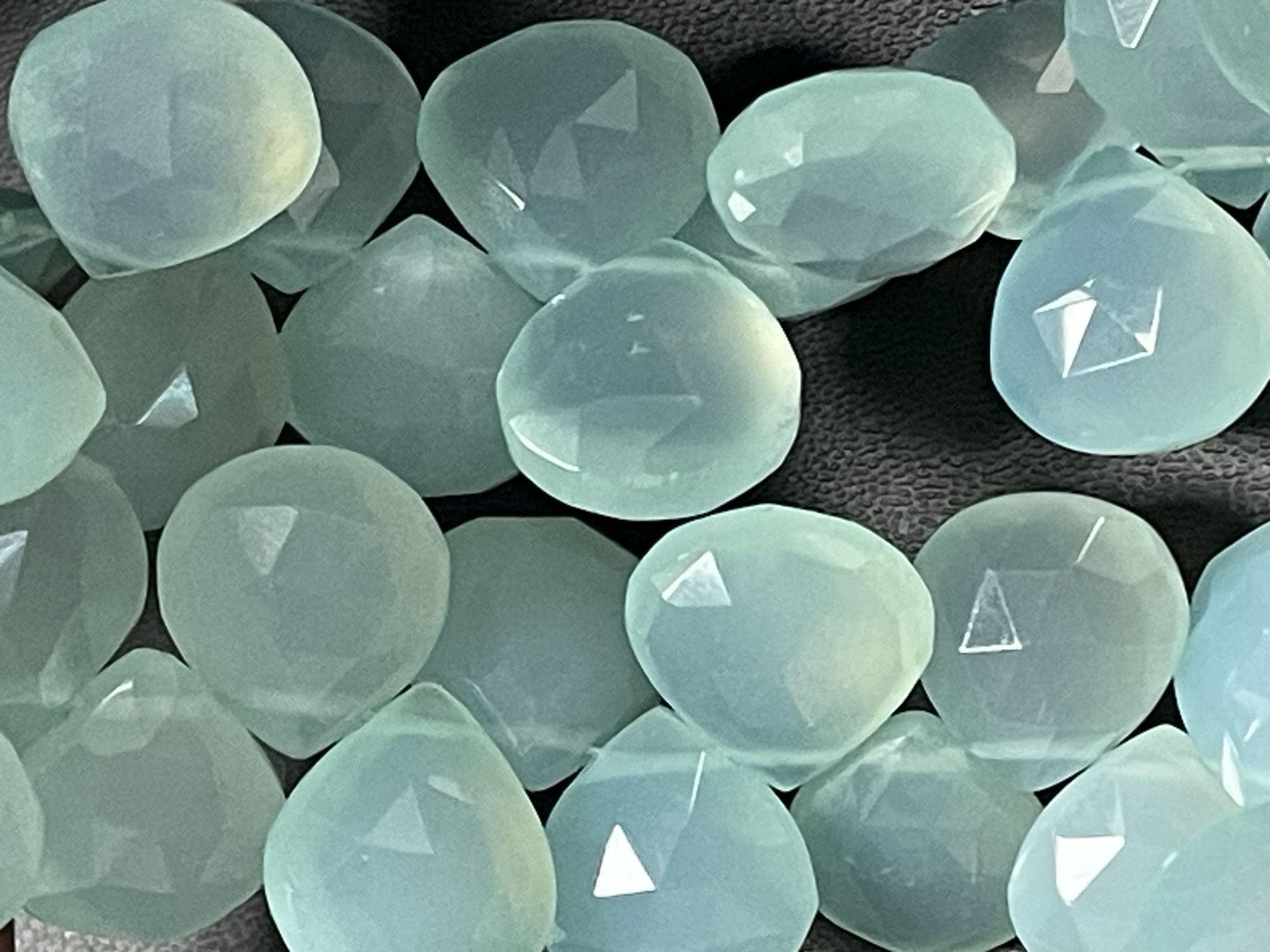 Aqua Chalcedony Heart Faceted