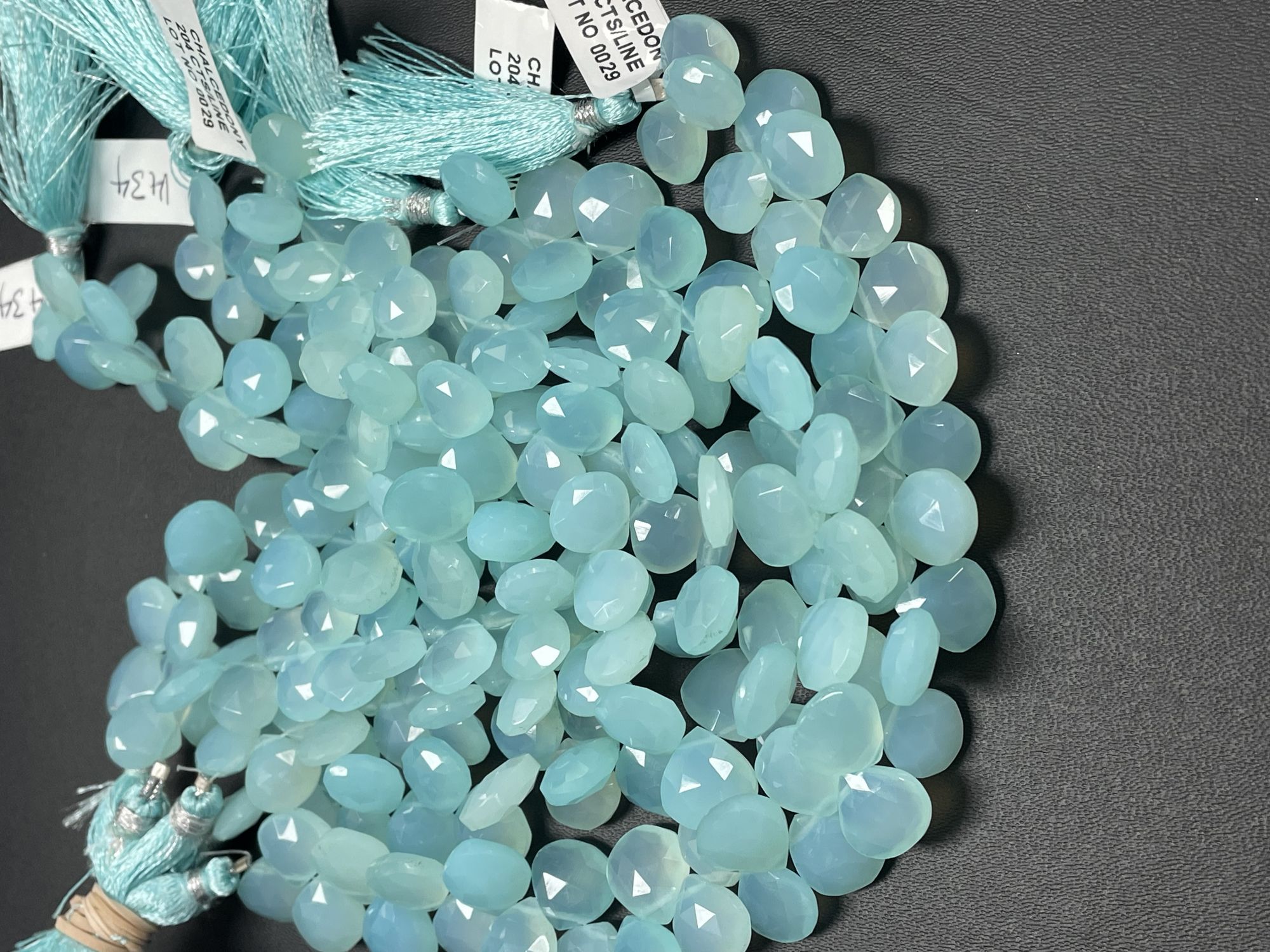 Aqua Chalcedony Heart Faceted