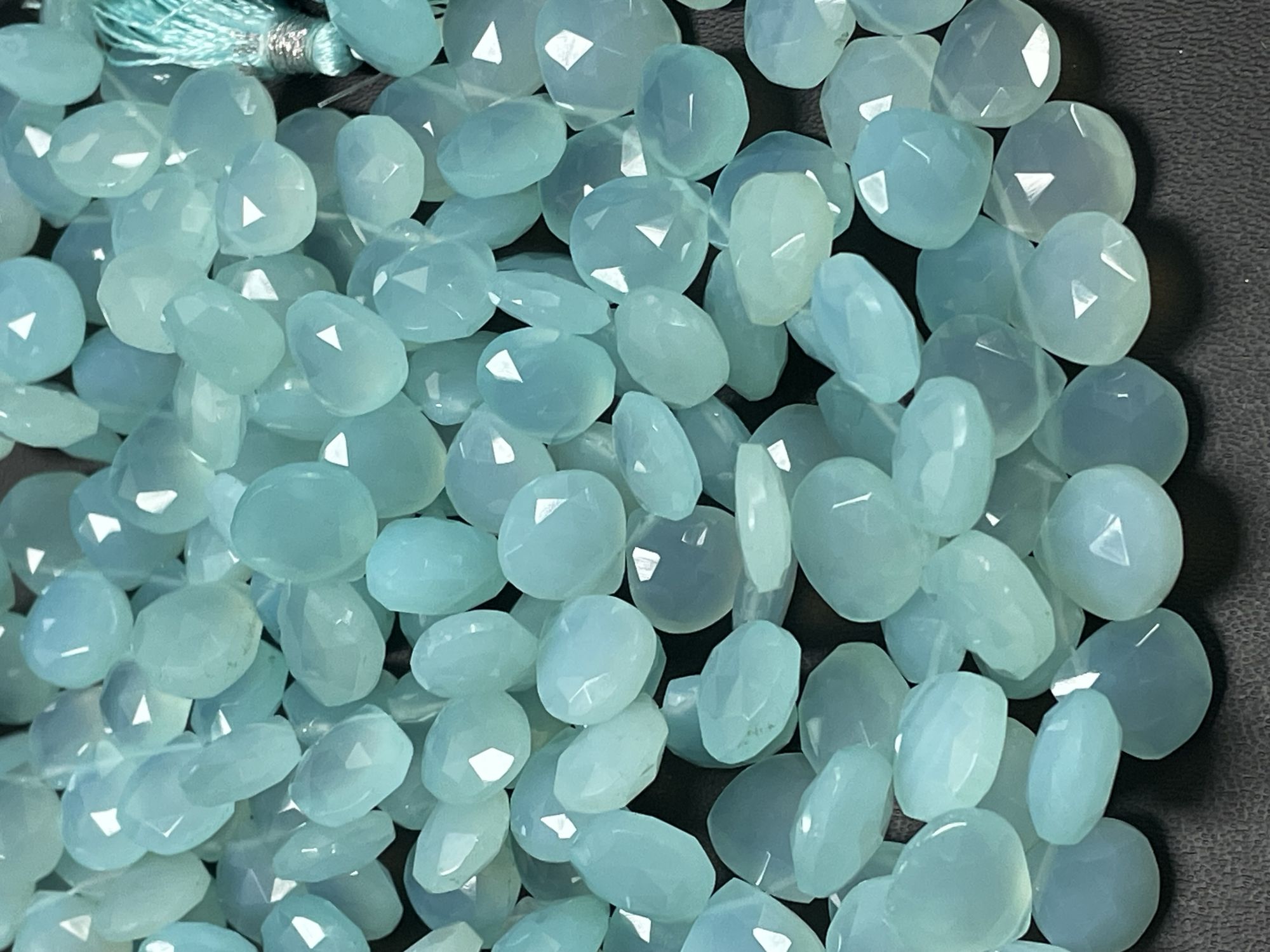 Aqua Chalcedony Heart Faceted