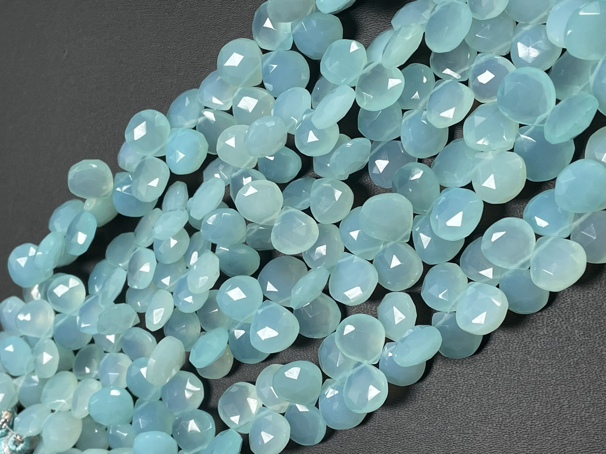 Aqua Chalcedony Heart Faceted