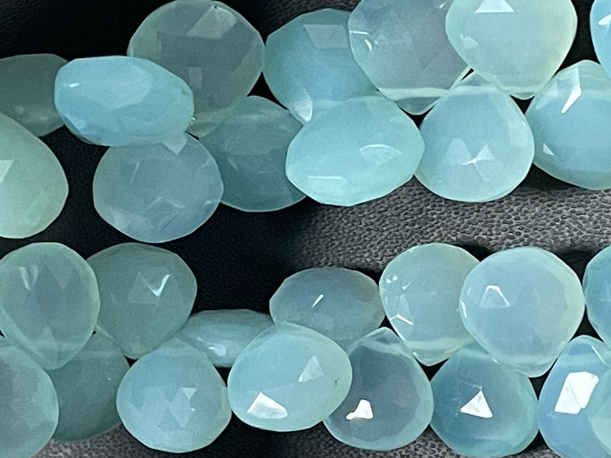 Aqua Chalcedony Heart Faceted
