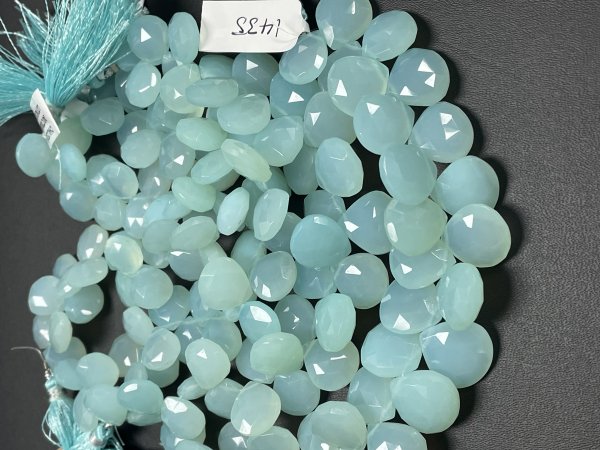 Aqua Chalcedony Heart Faceted