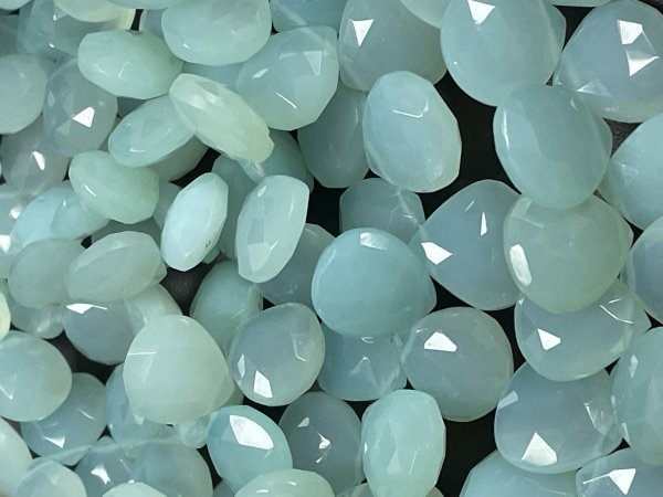 Aqua Chalcedony Heart Faceted