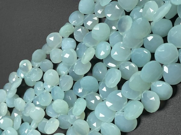 Aqua Chalcedony Heart Faceted