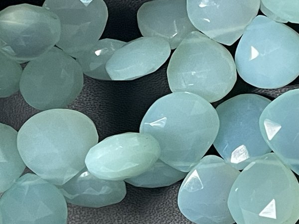 Aqua Chalcedony Heart Faceted