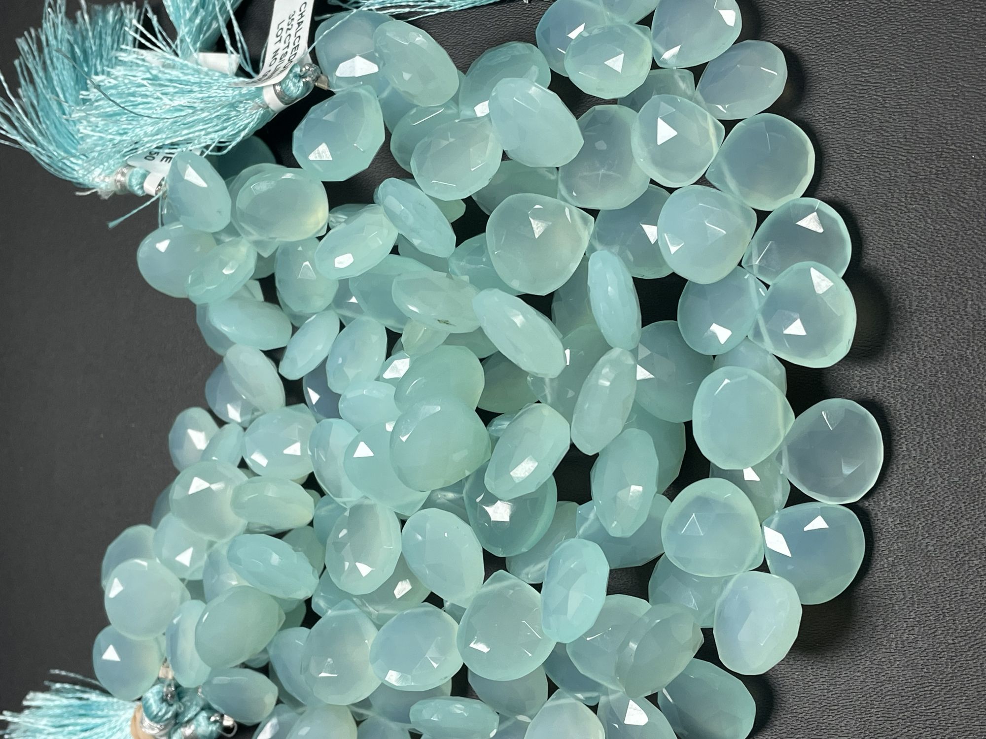 Aqua Chalcedony Heart Faceted