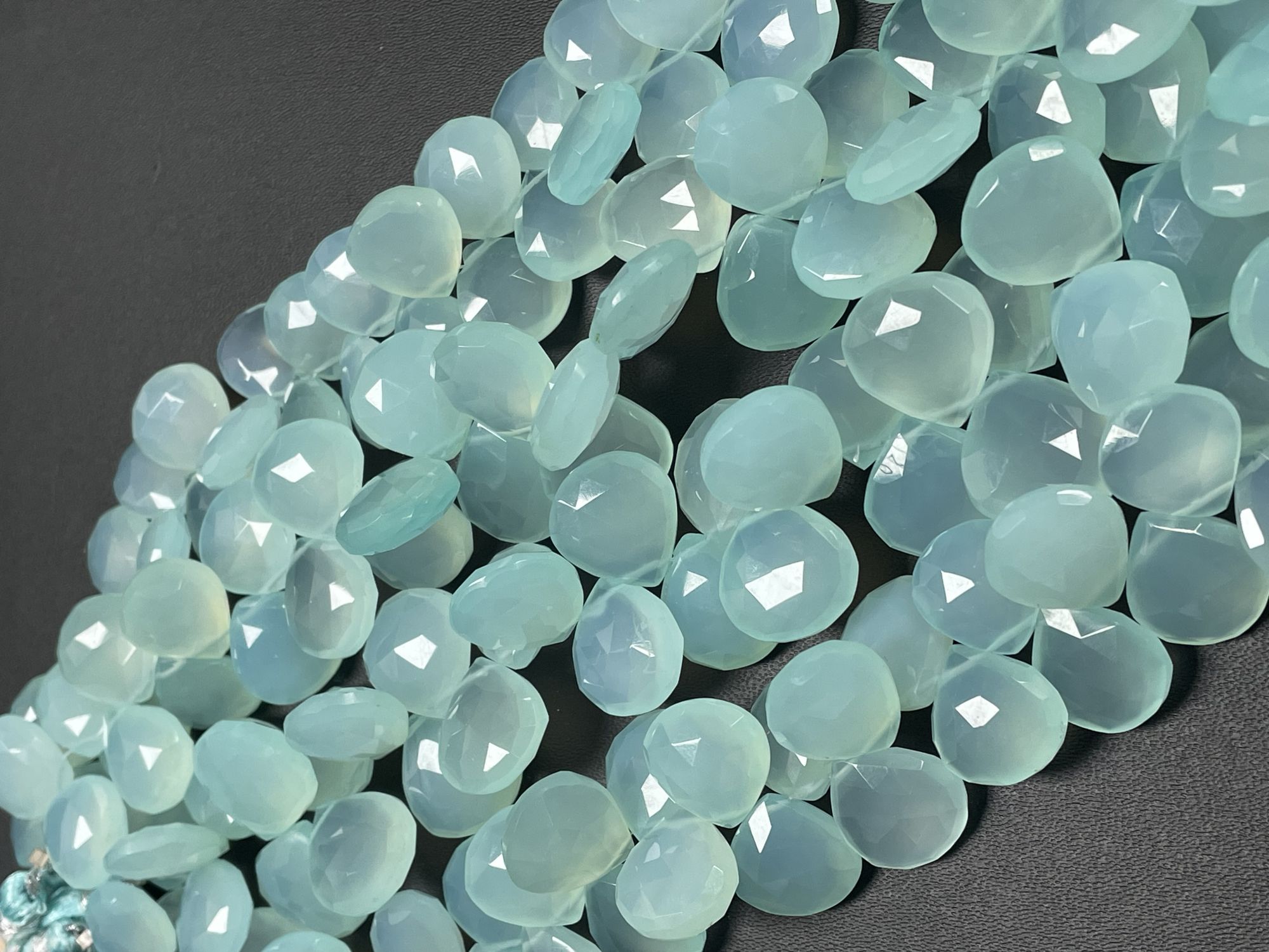 Aqua Chalcedony Heart Faceted