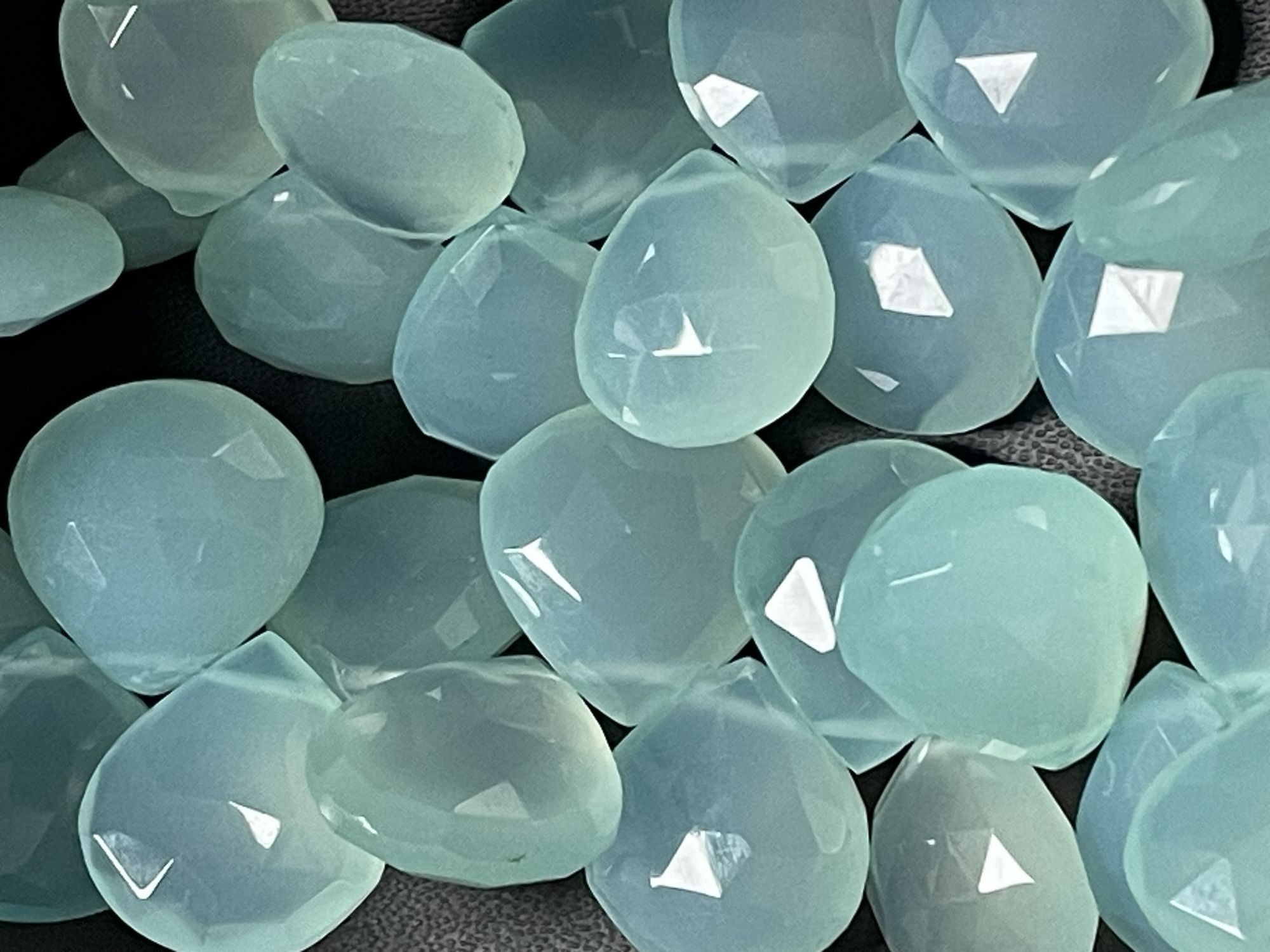 Aqua Chalcedony Heart Faceted