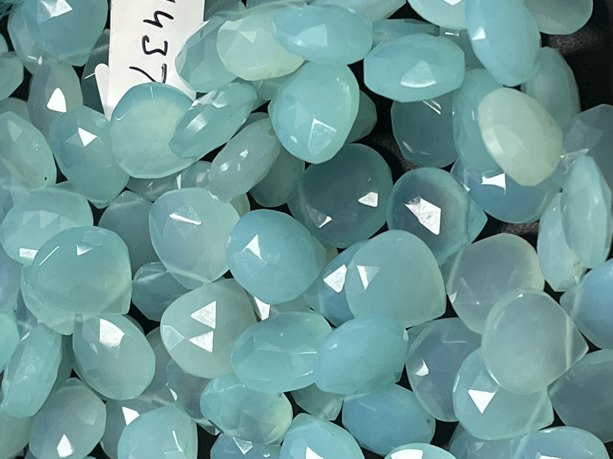 Aqua Chalcedony Heart Faceted