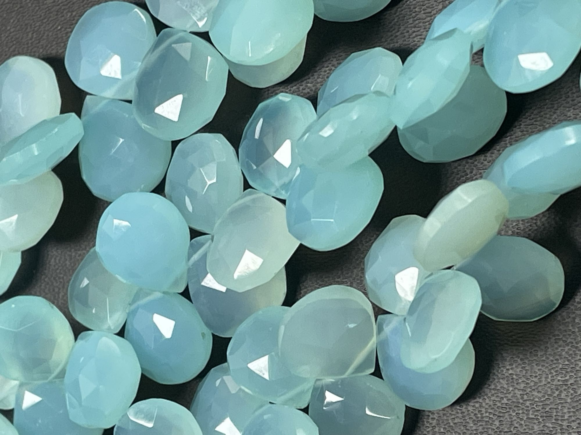 Aqua Chalcedony Heart Faceted