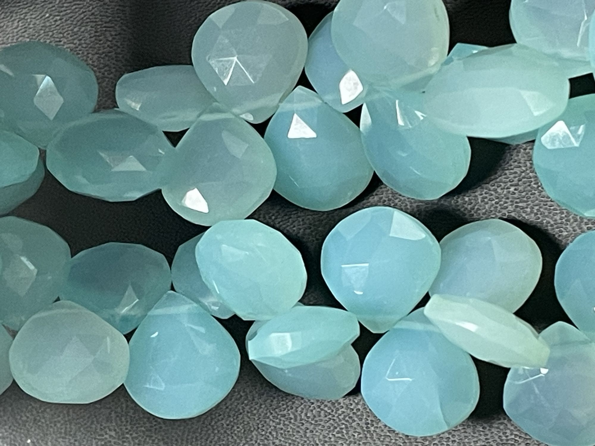 Aqua Chalcedony Heart Faceted