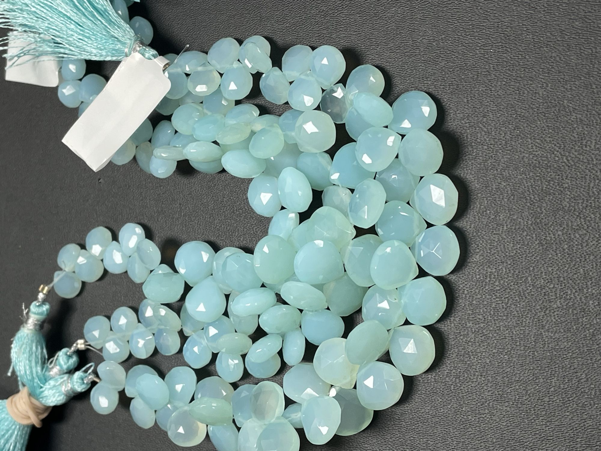 Aqua Chalcedony Heart Faceted