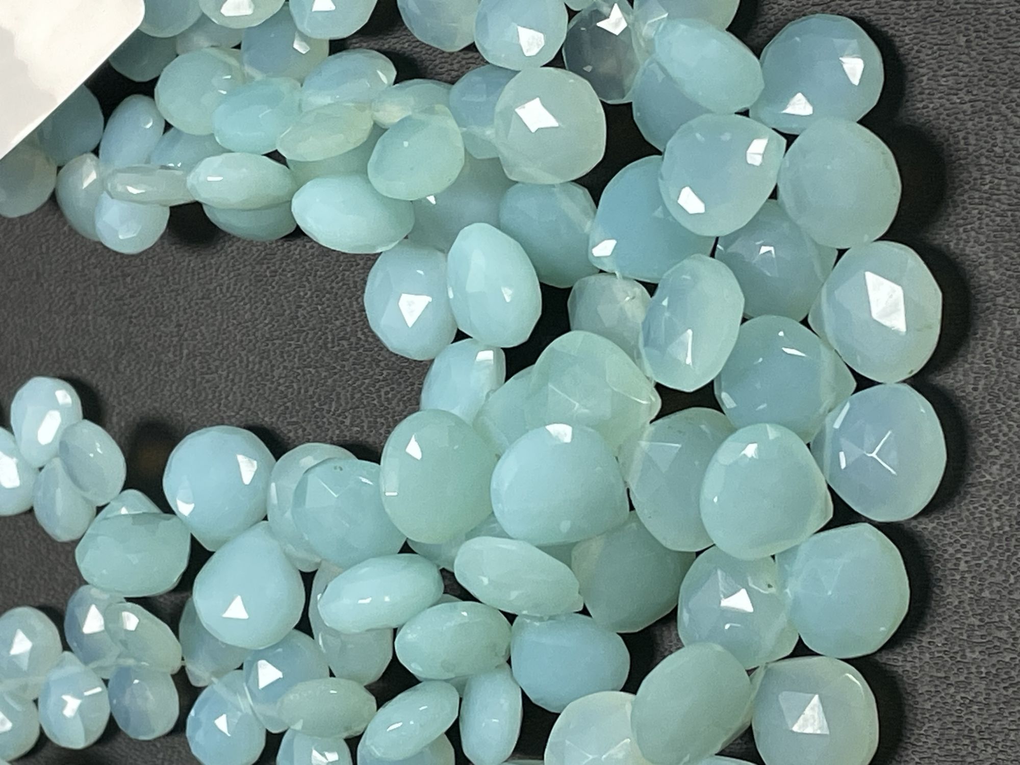 Aqua Chalcedony Heart Faceted