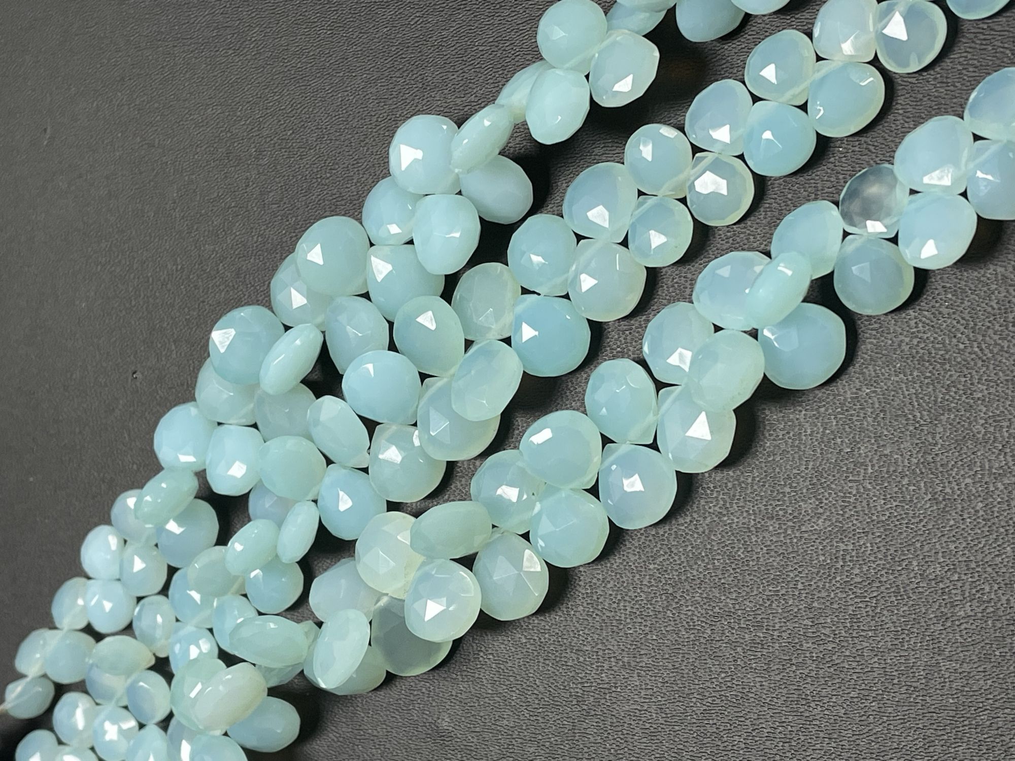 Aqua Chalcedony Heart Faceted