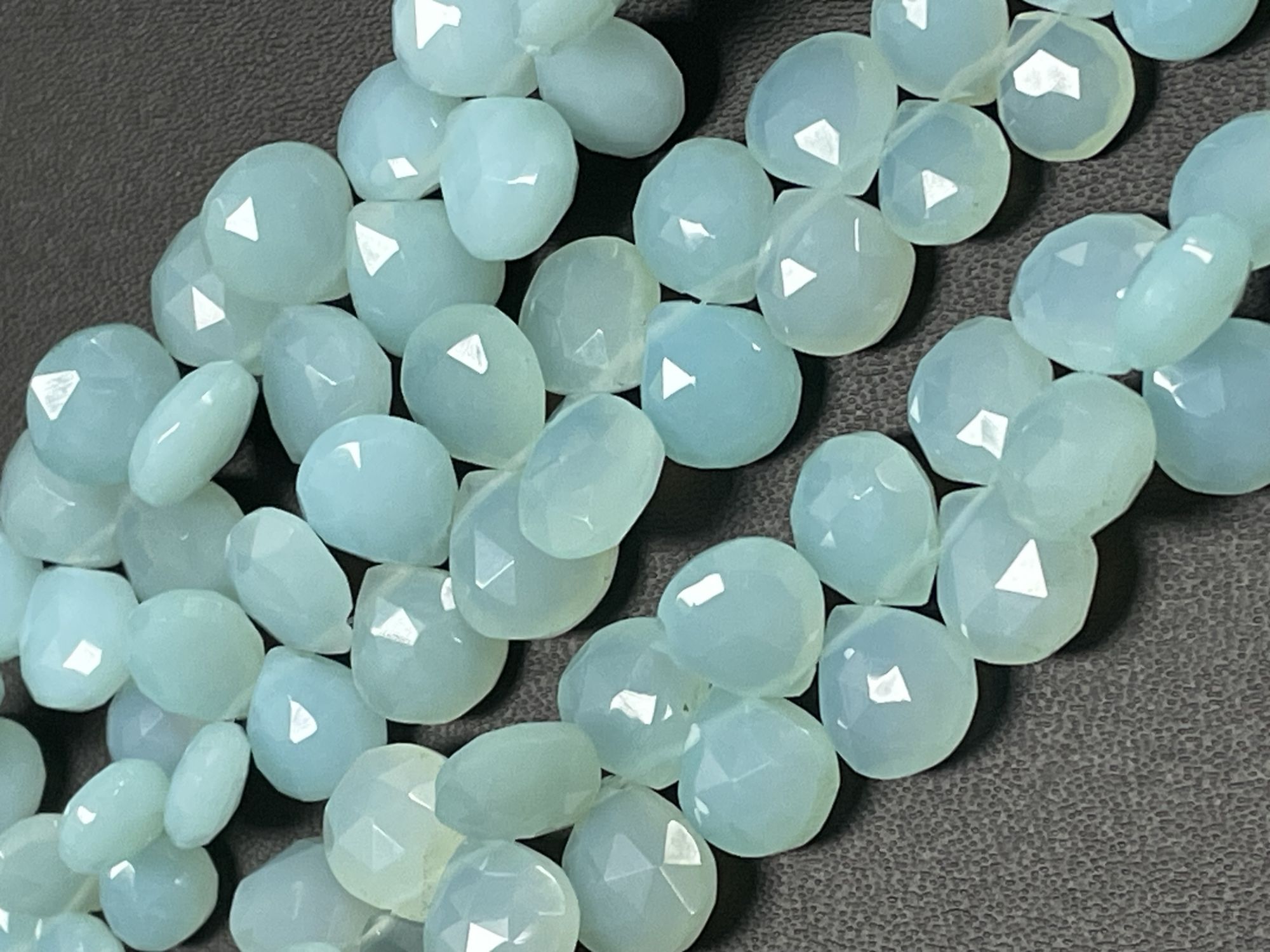 Aqua Chalcedony Heart Faceted