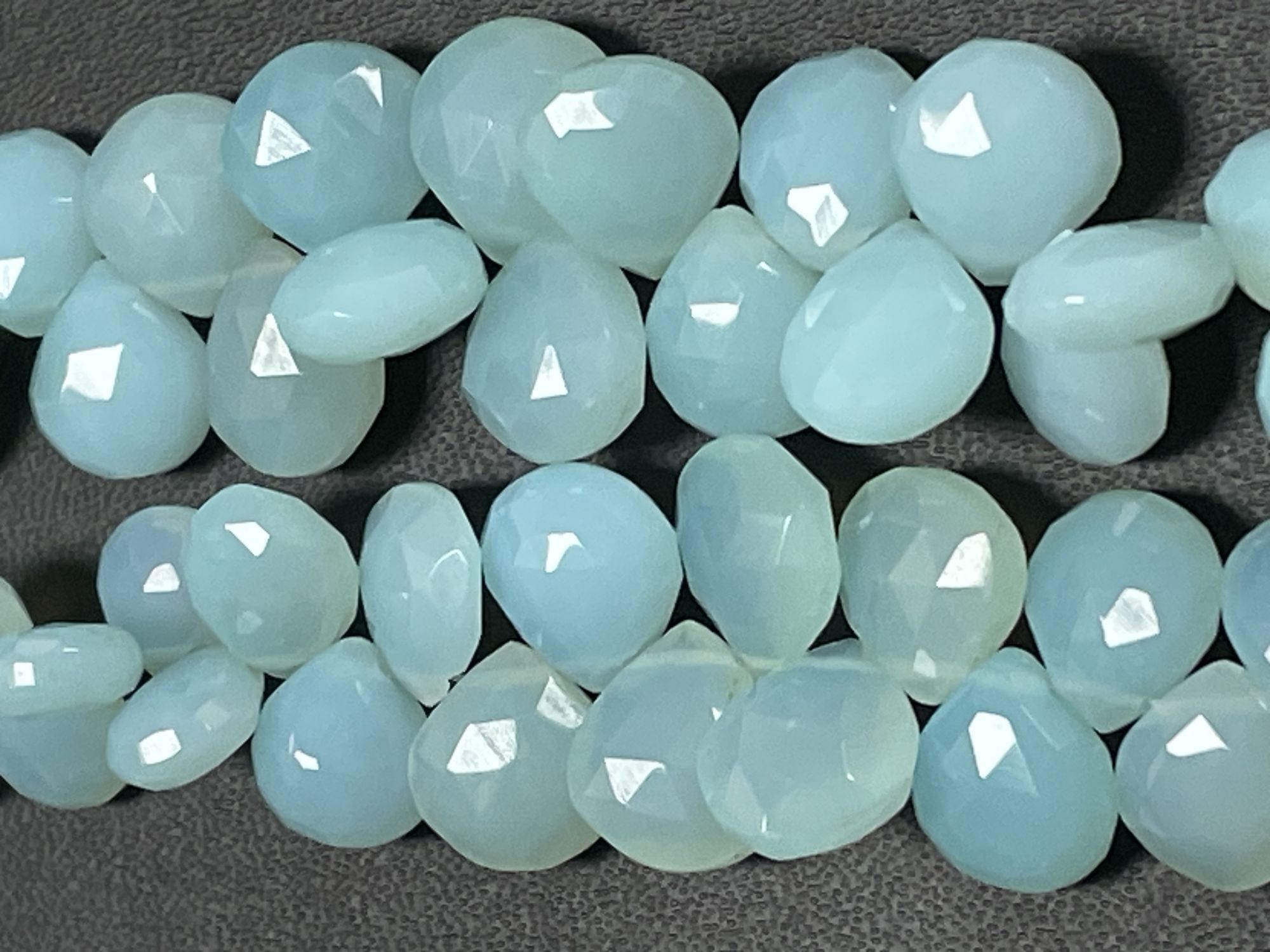 Aqua Chalcedony Heart Faceted