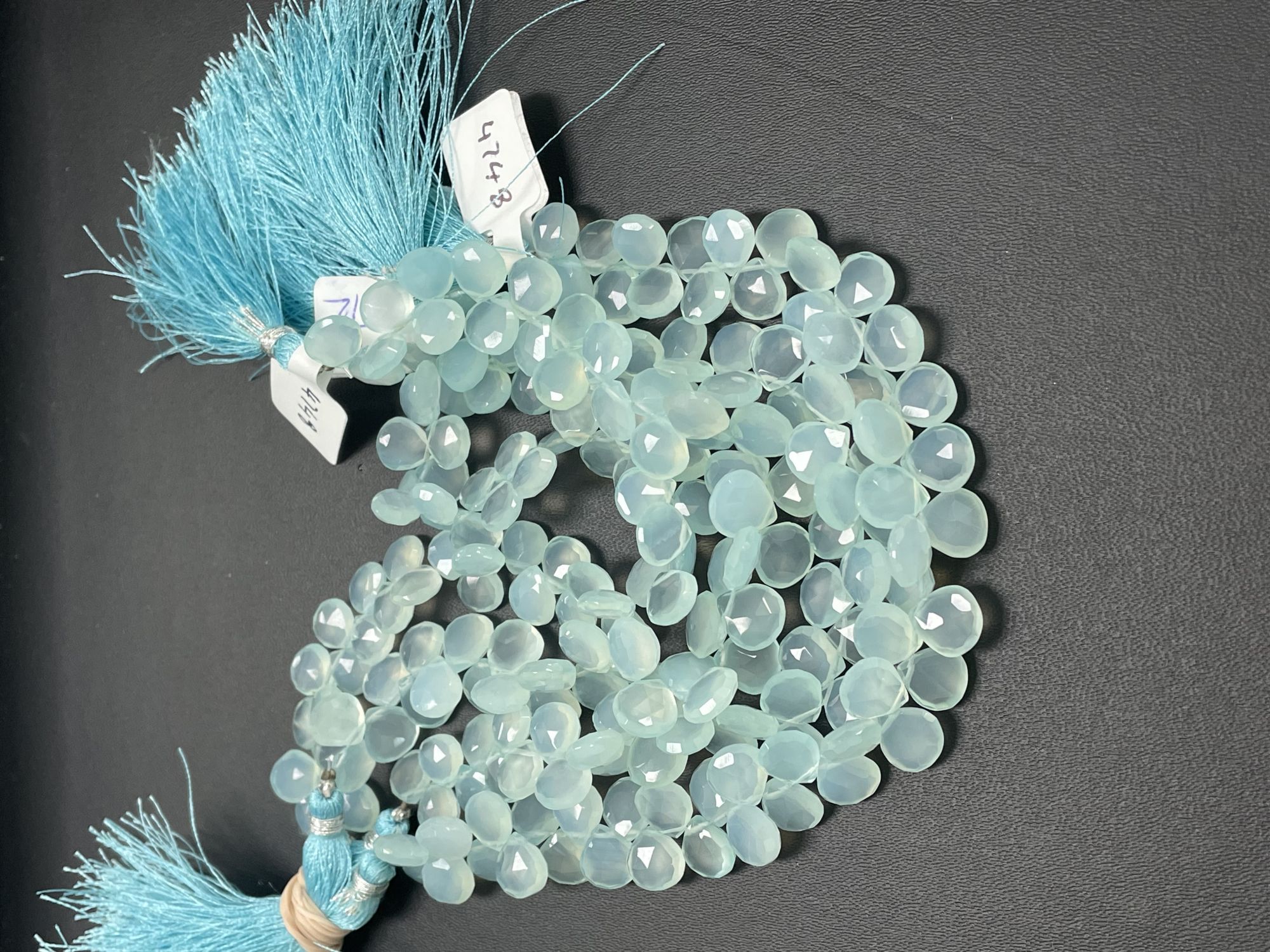 Aqua Chalcedony Heart Faceted