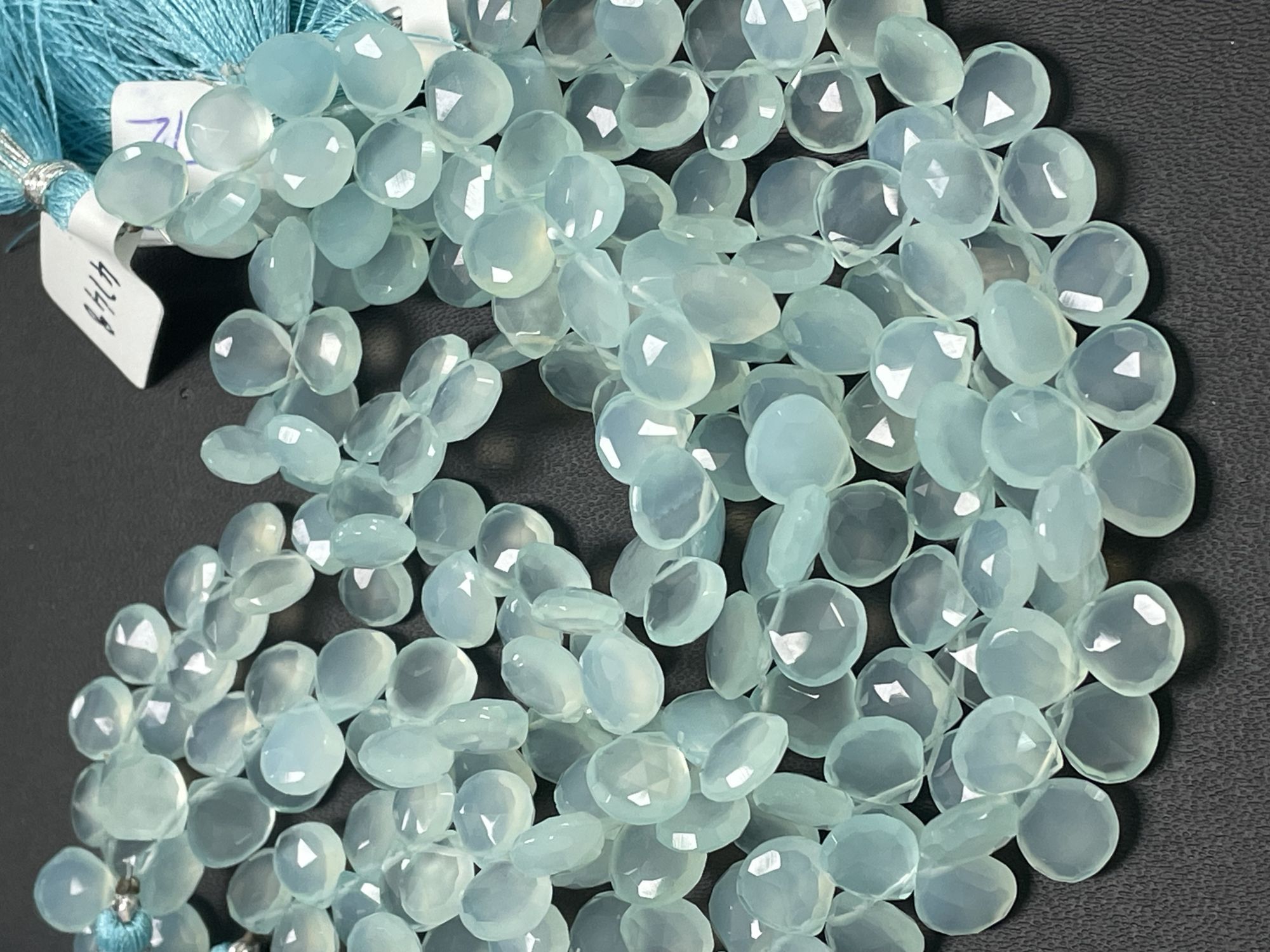 Aqua Chalcedony Heart Faceted