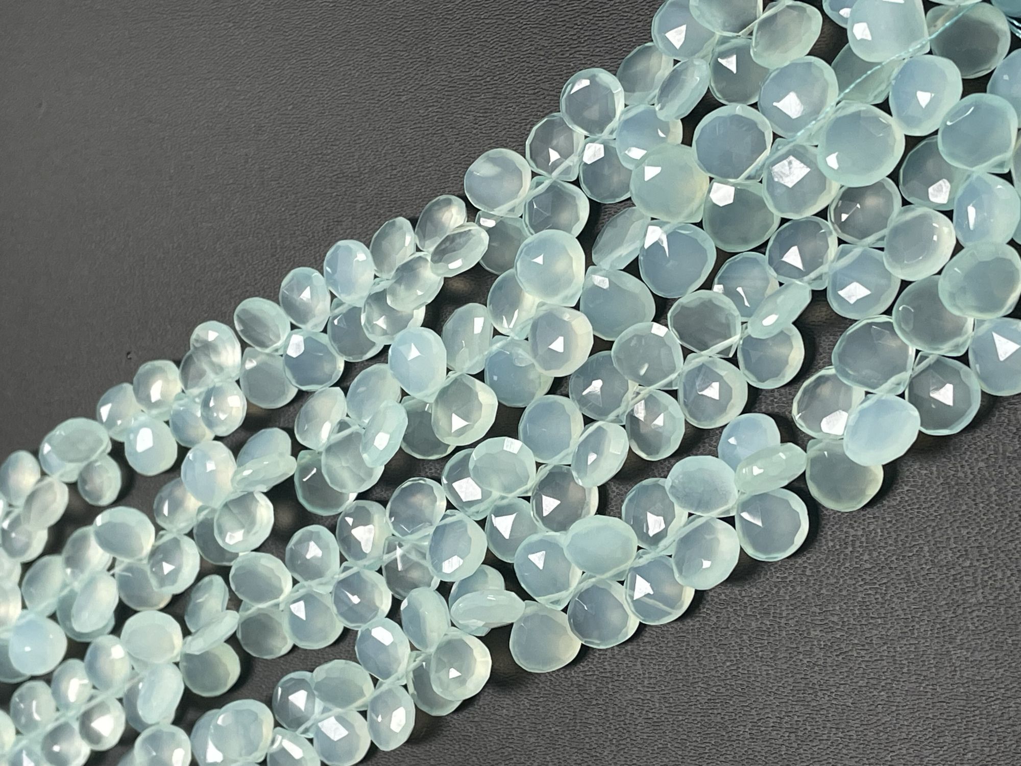 Aqua Chalcedony Heart Faceted