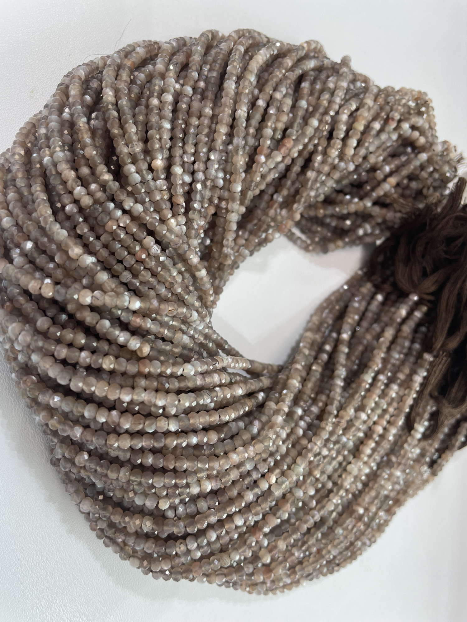 Chocolate Moonstone Rondelle Faceted